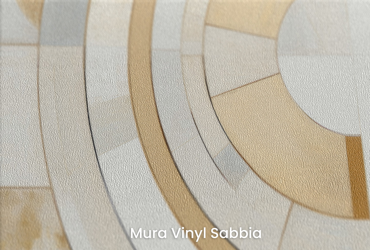 Zbliżenie na artystyczną fototapetę o nazwie GEOMETRIC ELEGANCE IN MONOCHROME na podłożu Mura Vinyl Sabbia struktura grubego ziarna piasku.