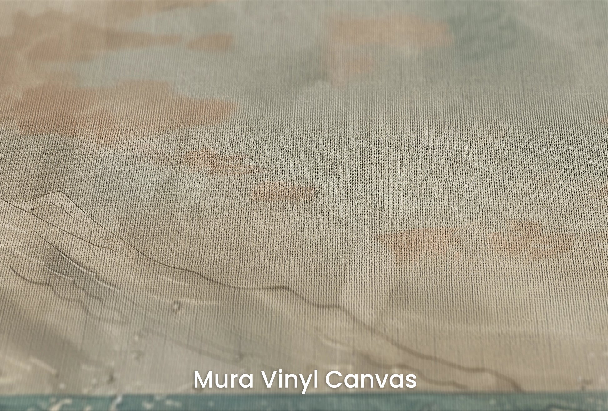 Zbliżenie na artystyczną fototapetę o nazwie Celestial Ocean Calm na podłożu Mura Vinyl Canvas - faktura naturalnego płótna.