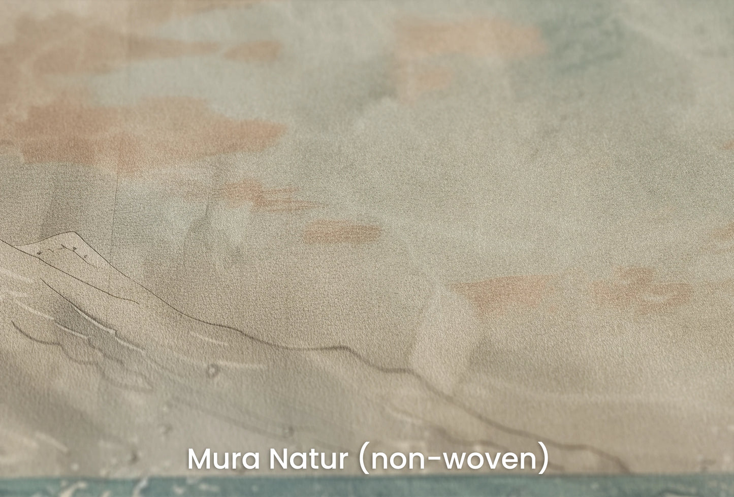 Zbliżenie na artystyczną fototapetę o nazwie Celestial Ocean Calm na podłożu Mura Natur (non-woven) - naturalne i ekologiczne podłoże.