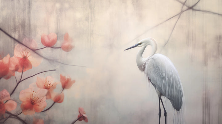 Prezentacja całego wzoru fototapety o nazwie Misty Blossom Scene