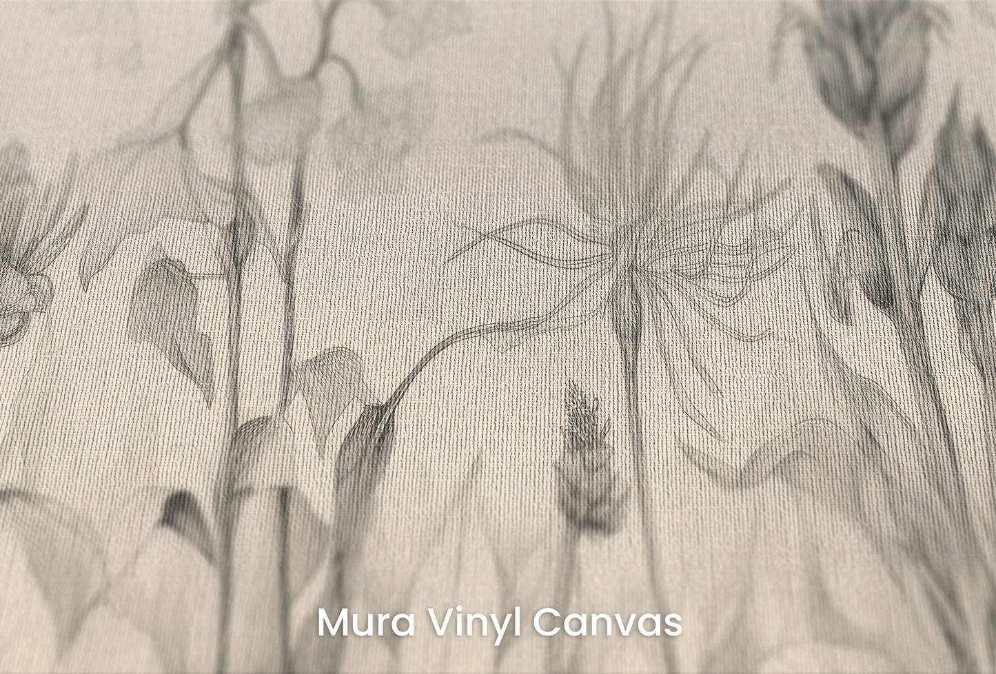 Zbliżenie na artystyczną fototapetę o nazwie Petal Whispers na podłożu Mura Vinyl Canvas - faktura naturalnego płótna.
