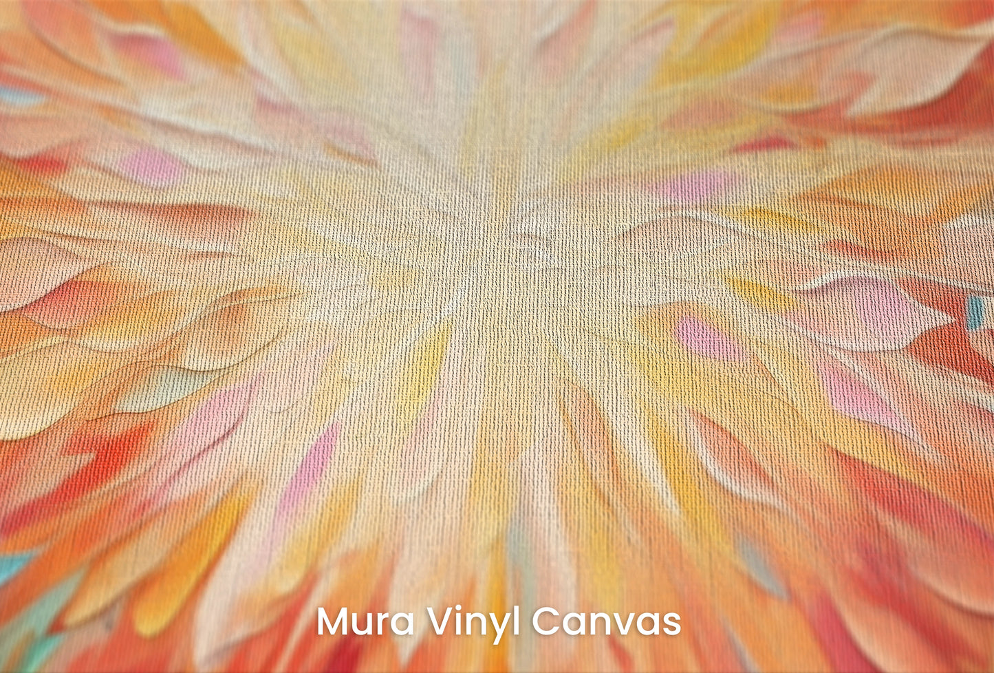 Zbliżenie na artystyczną fototapetę o nazwie Soft Luminance na podłożu Mura Vinyl Canvas - faktura naturalnego płótna.