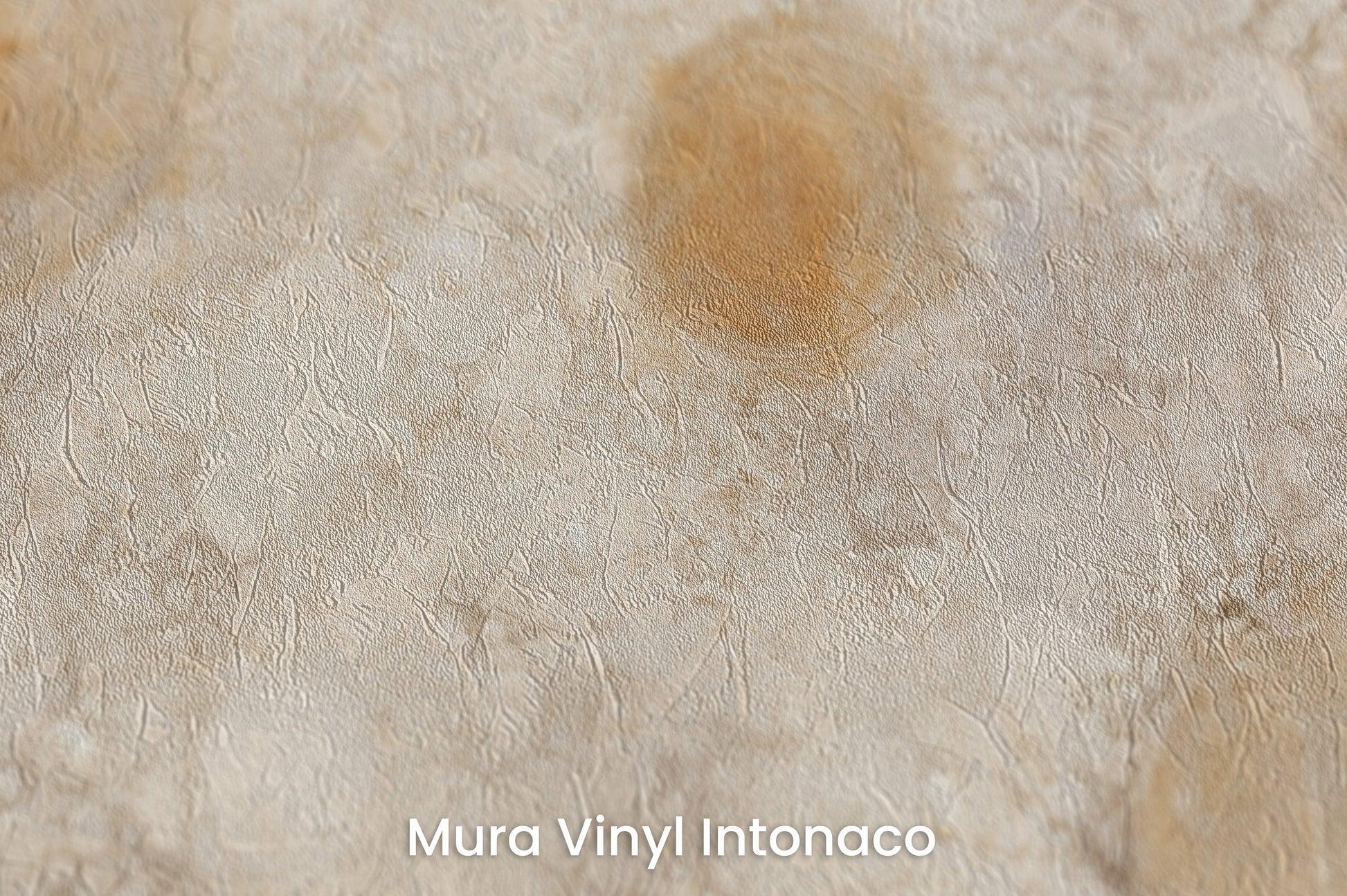 Zbliżenie na artystyczną fototapetę o nazwie GOLDEN MIST ORBITALS na podłożu Mura Vinyl Intonaco - struktura tartego tynku.