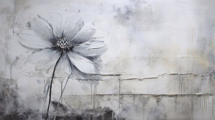 Prezentacja całego wzoru fototapety o nazwie SILVER BLOSSOM ABSTRACT