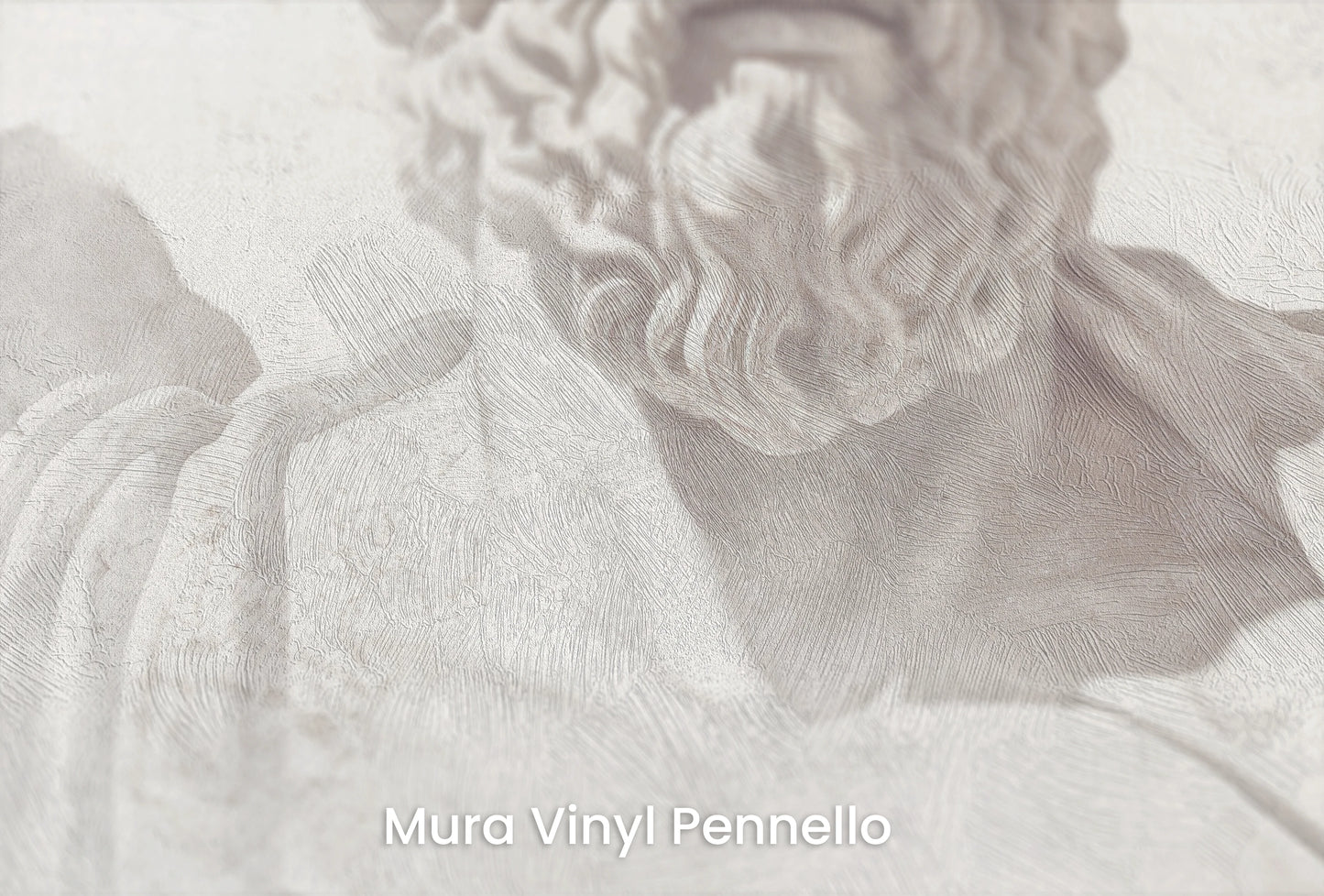 Zbliżenie na artystyczną fototapetę o nazwie Stoic Wisdom Revisited na podłożu Mura Vinyl Pennello - faktura pociągnięć pędzla malarskiego.