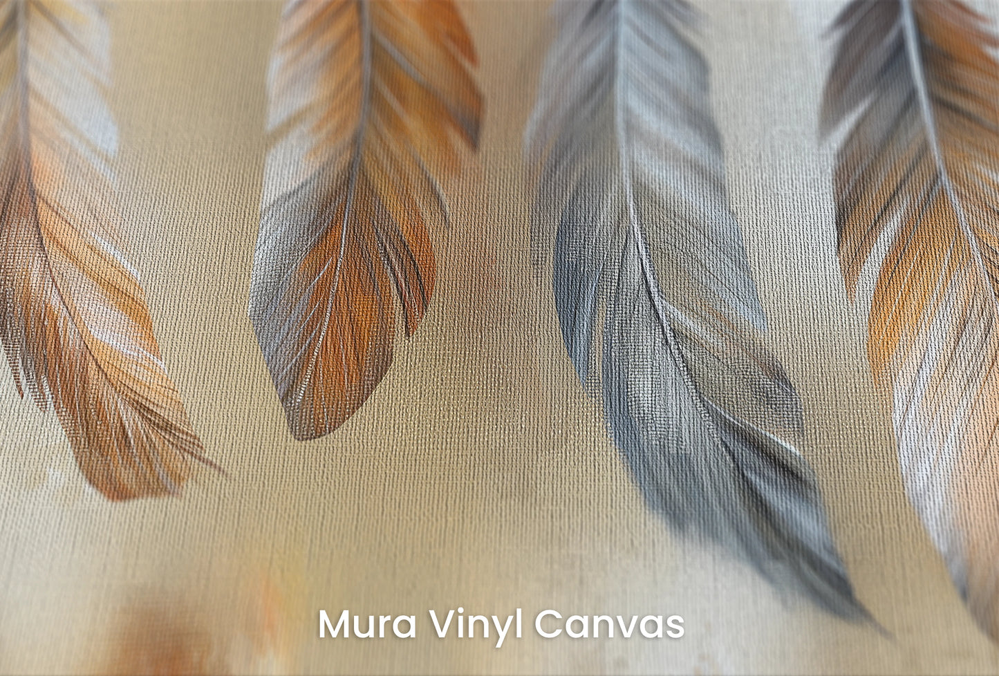 Zbliżenie na artystyczną fototapetę o nazwie Amber Brush na podłożu Mura Vinyl Canvas - faktura naturalnego płótna.