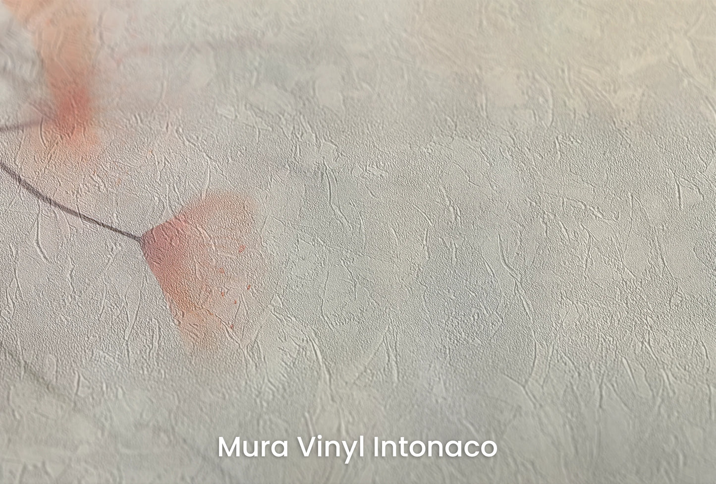 Zbliżenie na artystyczną fototapetę o nazwie Heron's Solitude na podłożu Mura Vinyl Intonaco - struktura tartego tynku.
