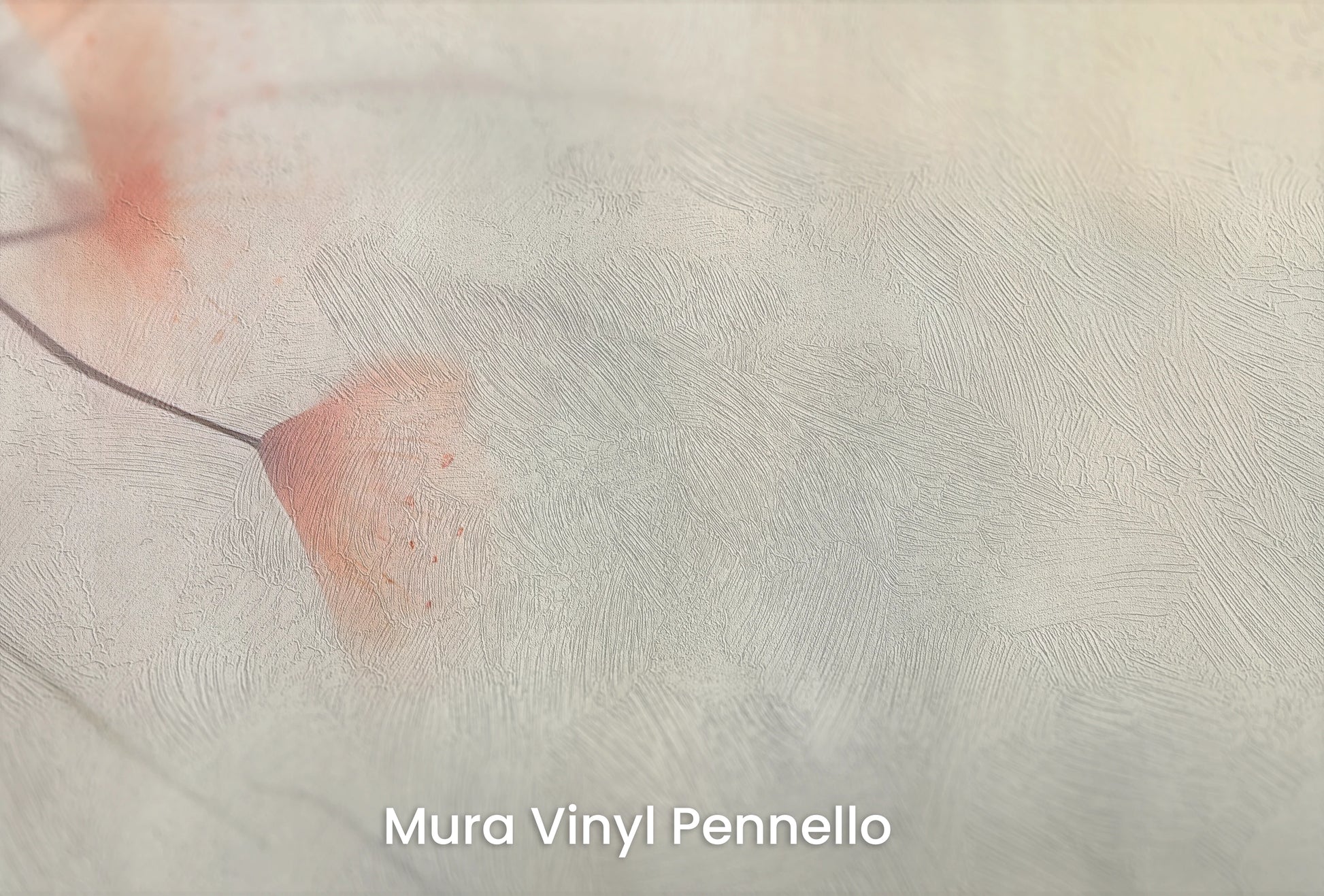 Zbliżenie na artystyczną fototapetę o nazwie Heron's Solitude na podłożu Mura Vinyl Pennello - faktura pociągnięć pędzla malarskiego.