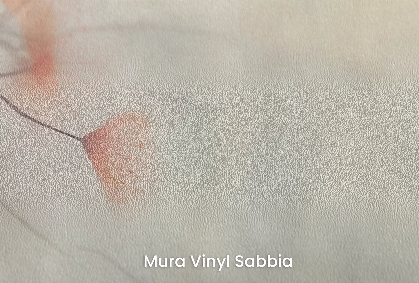 Zbliżenie na artystyczną fototapetę o nazwie Heron's Solitude na podłożu Mura Vinyl Sabbia struktura grubego ziarna piasku.