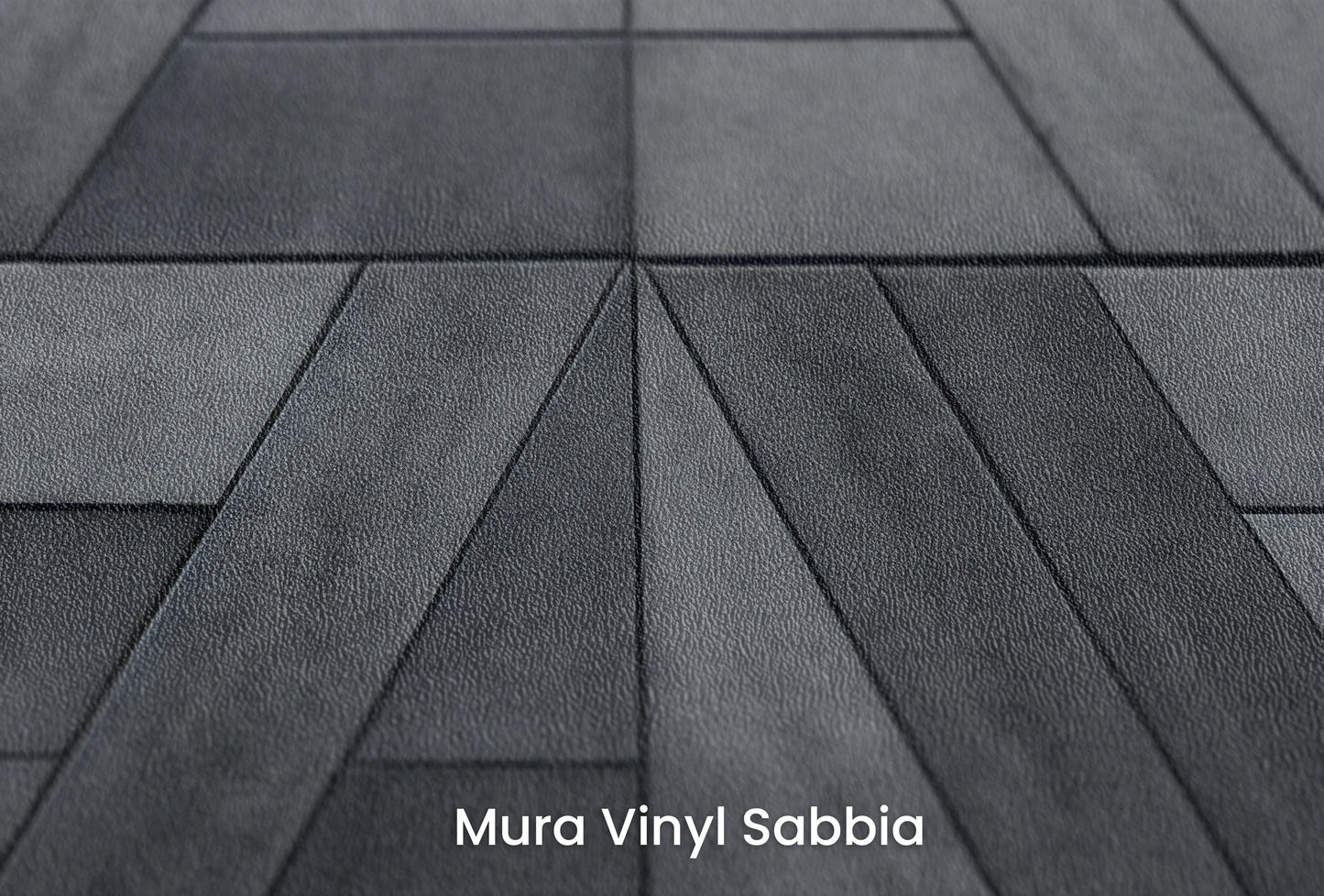Zbliżenie na artystyczną fototapetę o nazwie Geometric Pathways na podłożu Mura Vinyl Sabbia struktura grubego ziarna piasku.