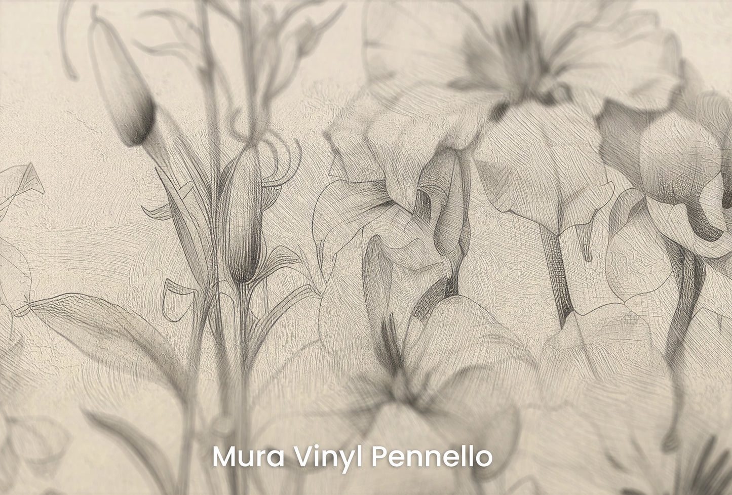 Zbliżenie na artystyczną fototapetę o nazwie Verdant Dreams na podłożu Mura Vinyl Pennello - faktura pociągnięć pędzla malarskiego.