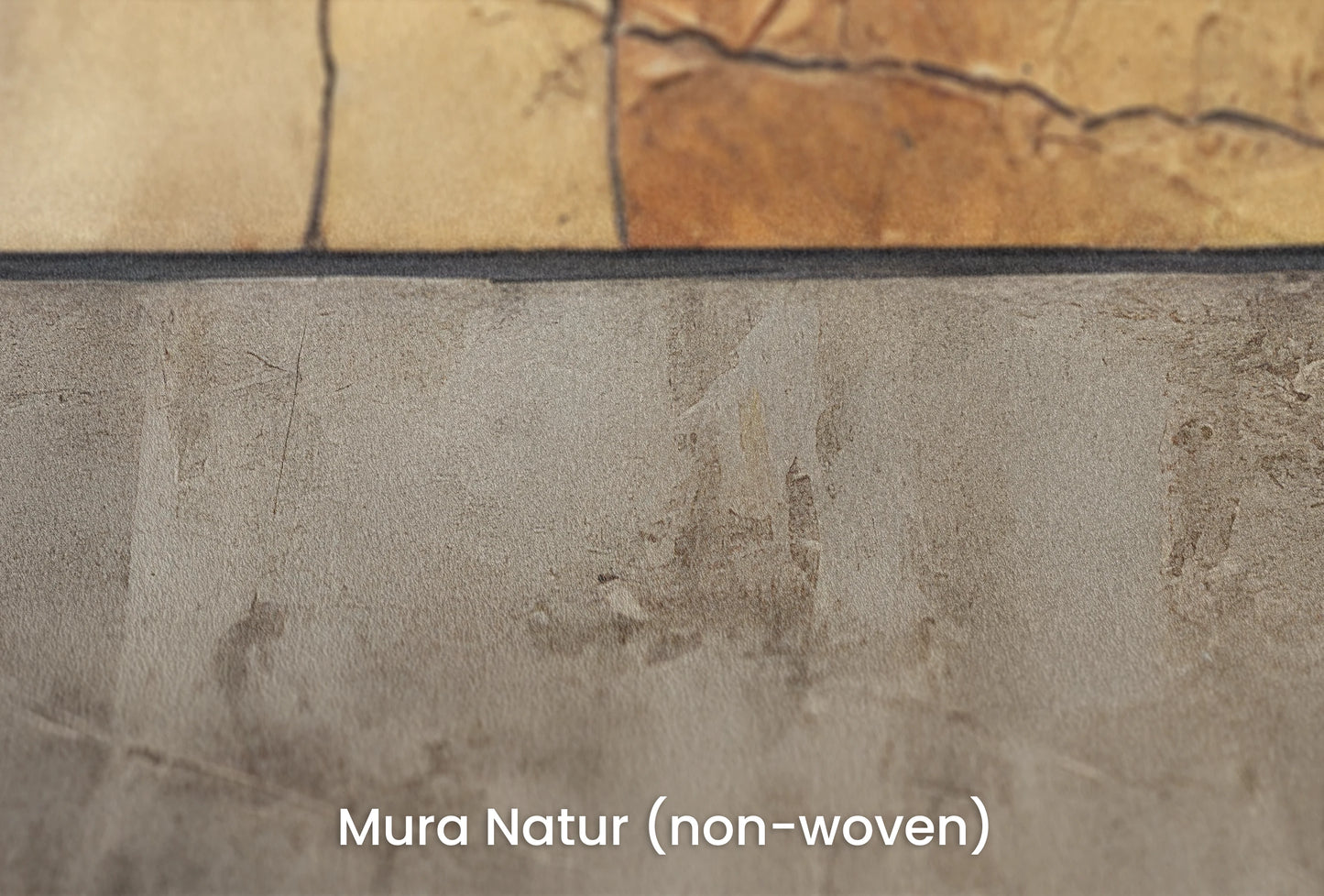 Zbliżenie na artystyczną fototapetę o nazwie Golden Divide na podłożu Mura Natur (non-woven) - naturalne i ekologiczne podłoże.