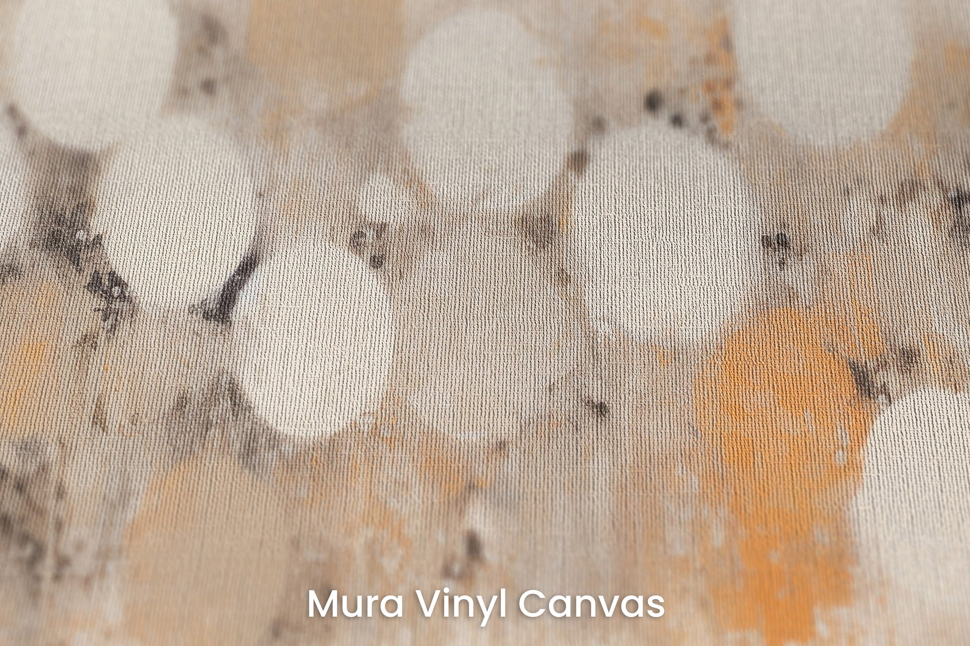 Zbliżenie na artystyczną fototapetę o nazwie SUNSET SPHERES ABSTRACTION na podłożu Mura Vinyl Canvas - faktura naturalnego płótna.