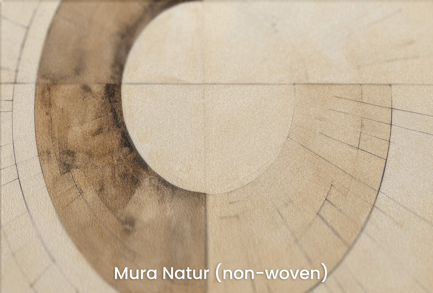 Zbliżenie na artystyczną fototapetę o nazwie SEPIA GEOMETRIC AURORA na podłożu Mura Natur (non-woven) - naturalne i ekologiczne podłoże.