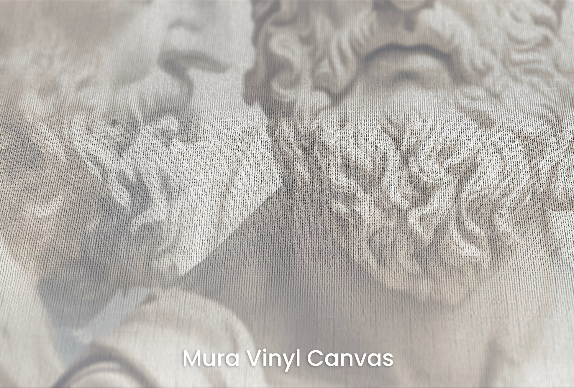Zbliżenie na artystyczną fototapetę o nazwie Philosopher's Profile na podłożu Mura Vinyl Canvas - faktura naturalnego płótna.