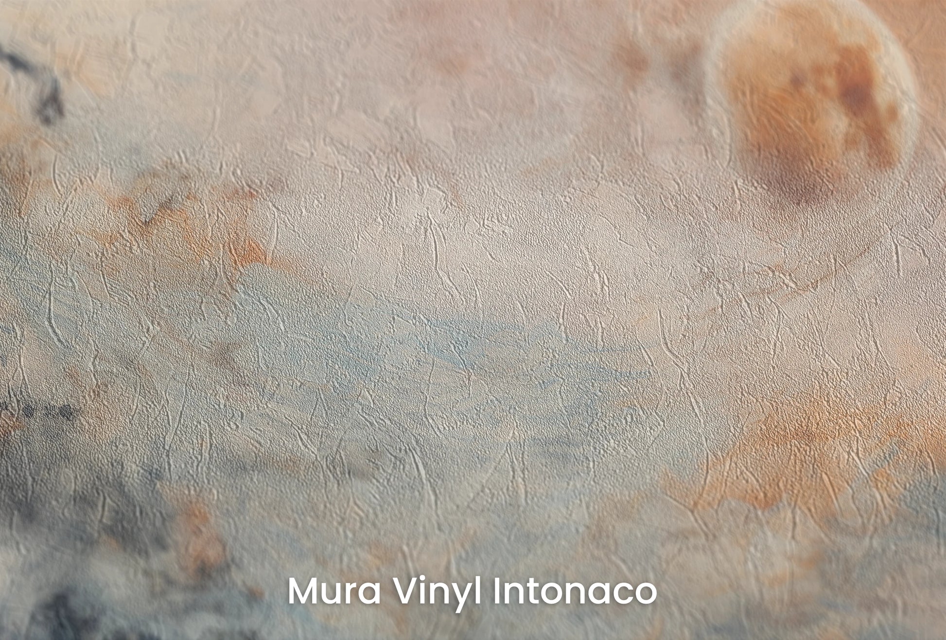 Zbliżenie na artystyczną fototapetę o nazwie Mars' Horizon #2 na podłożu Mura Vinyl Intonaco - struktura tartego tynku.