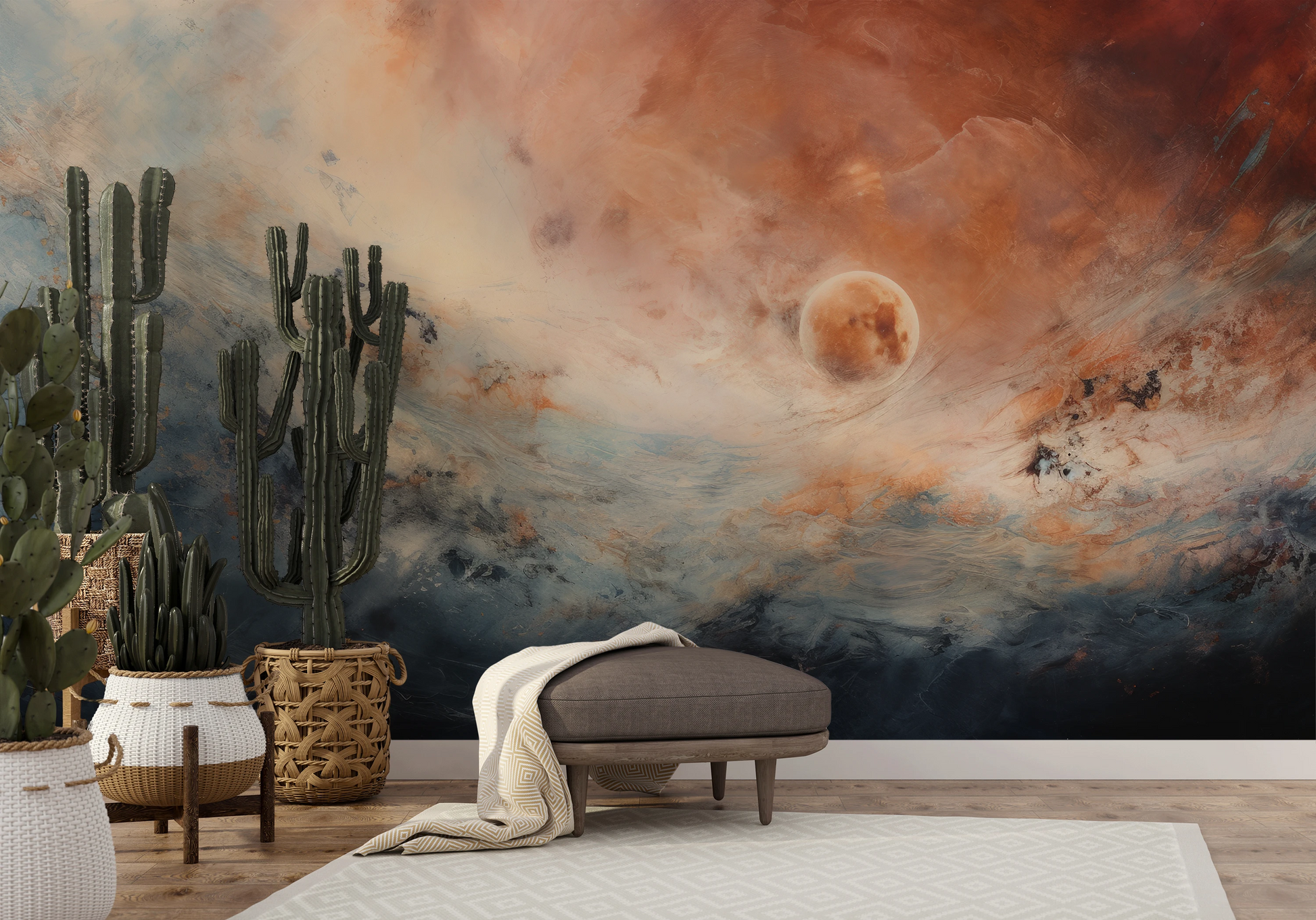 Fototapeta malowana o nazwie Mars' Horizon #2 pokazana w aranżacji wnętrza.