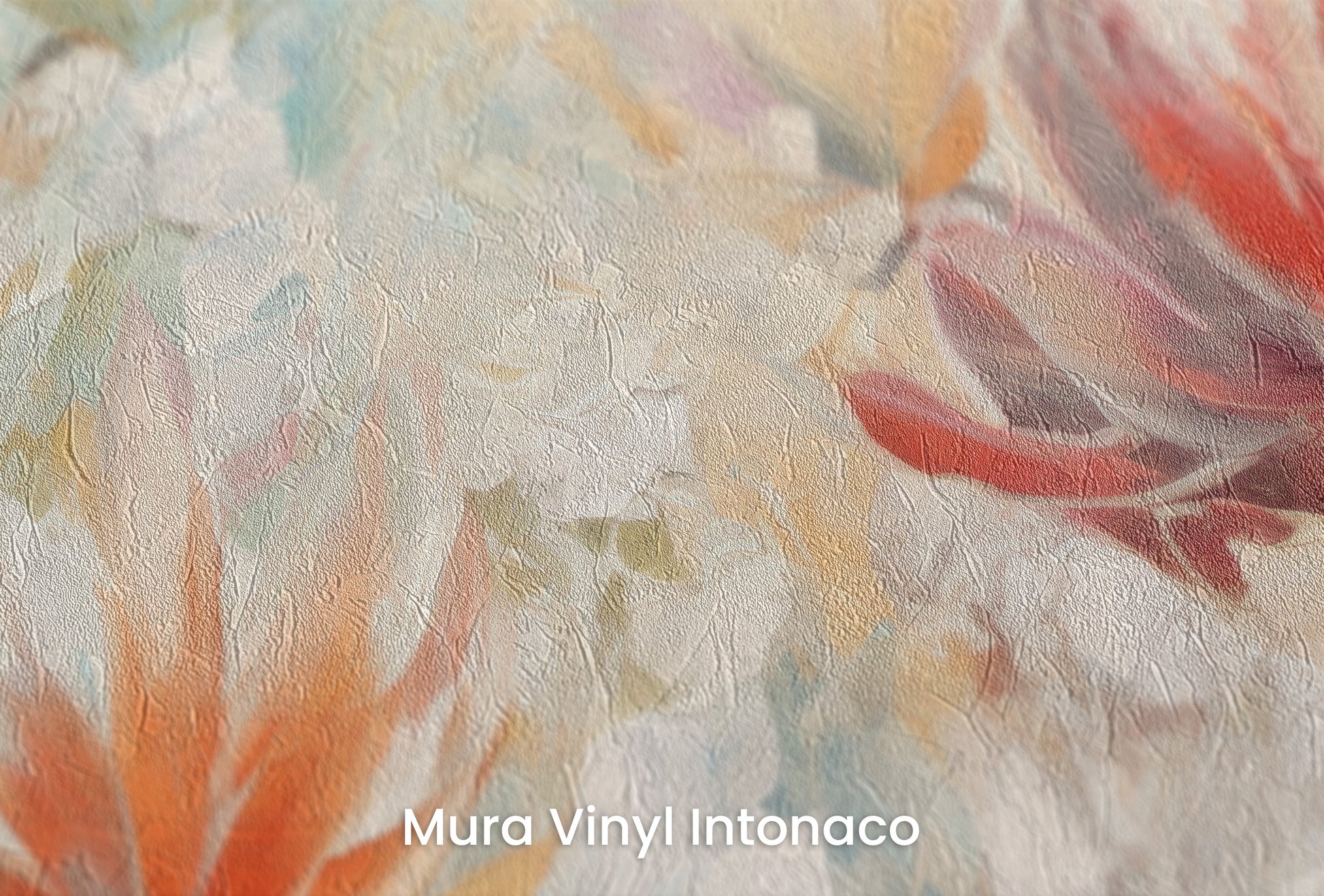 Zbliżenie na artystyczną fototapetę o nazwie Autumn Whisper #7 na podłożu Mura Vinyl Intonaco - struktura tartego tynku.