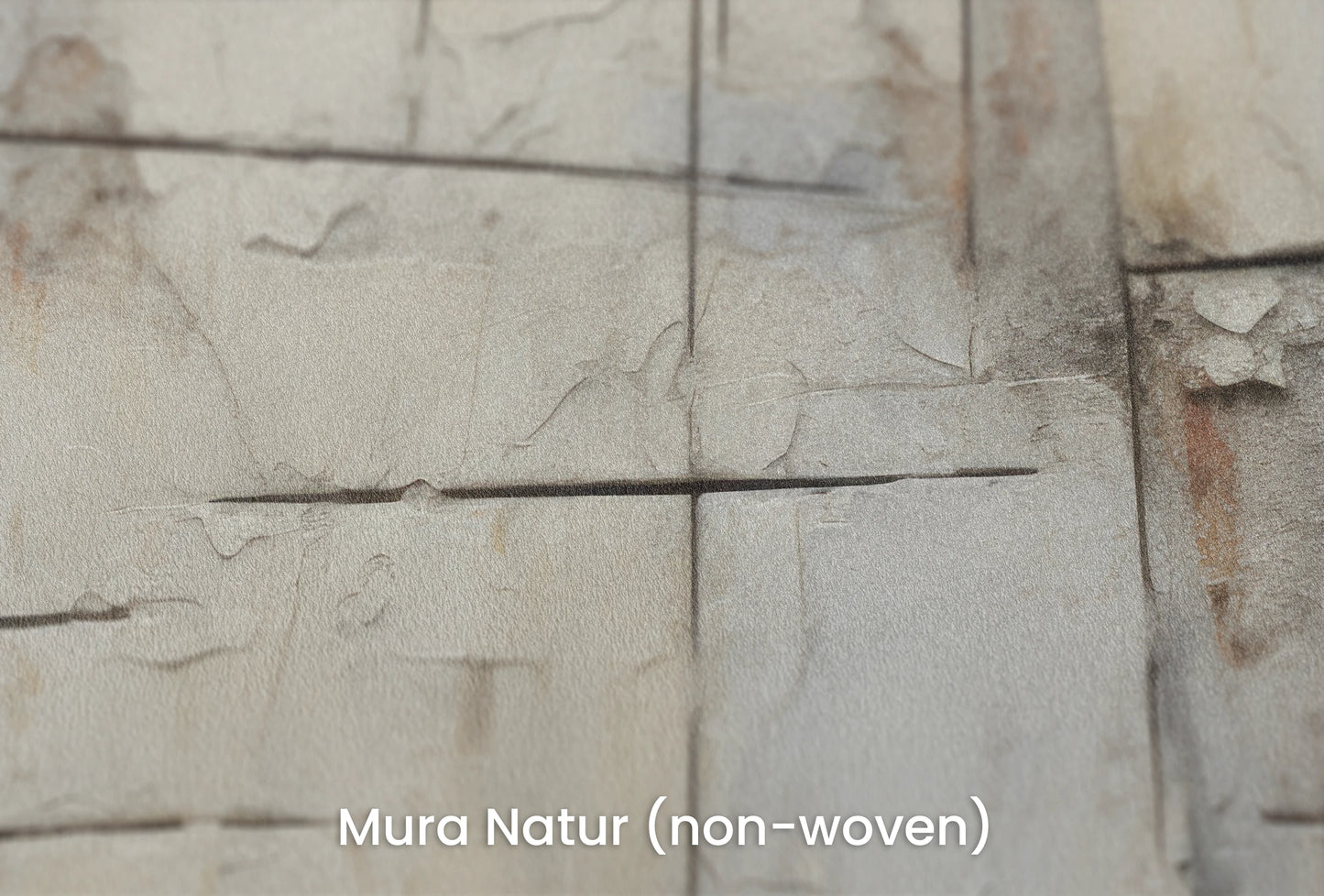 Zbliżenie na artystyczną fototapetę o nazwie Abstract Plaster na podłożu Mura Natur (non-woven) - naturalne i ekologiczne podłoże.