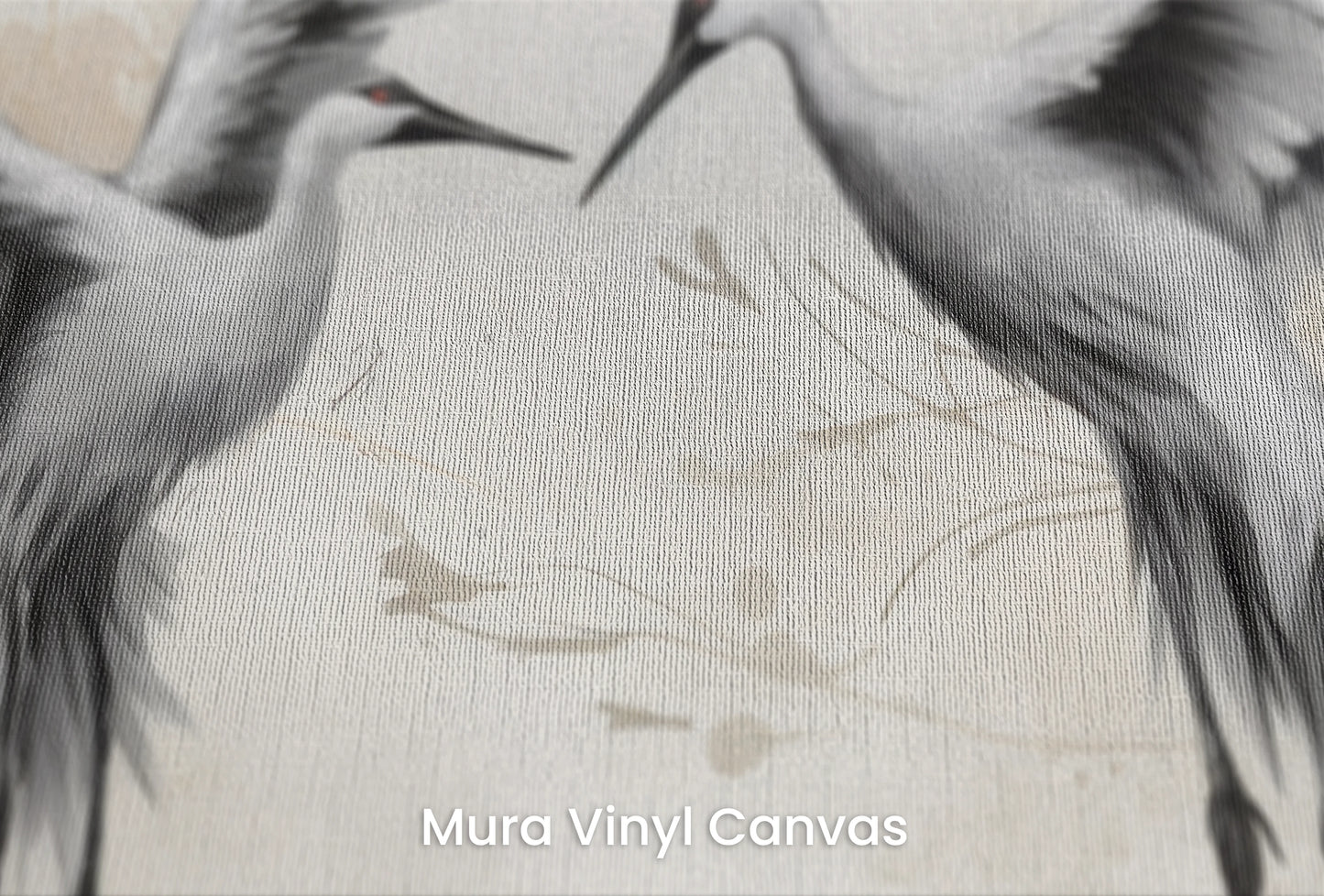 Zbliżenie na artystyczną fototapetę o nazwie Vital Dance na podłożu Mura Vinyl Canvas - faktura naturalnego płótna.