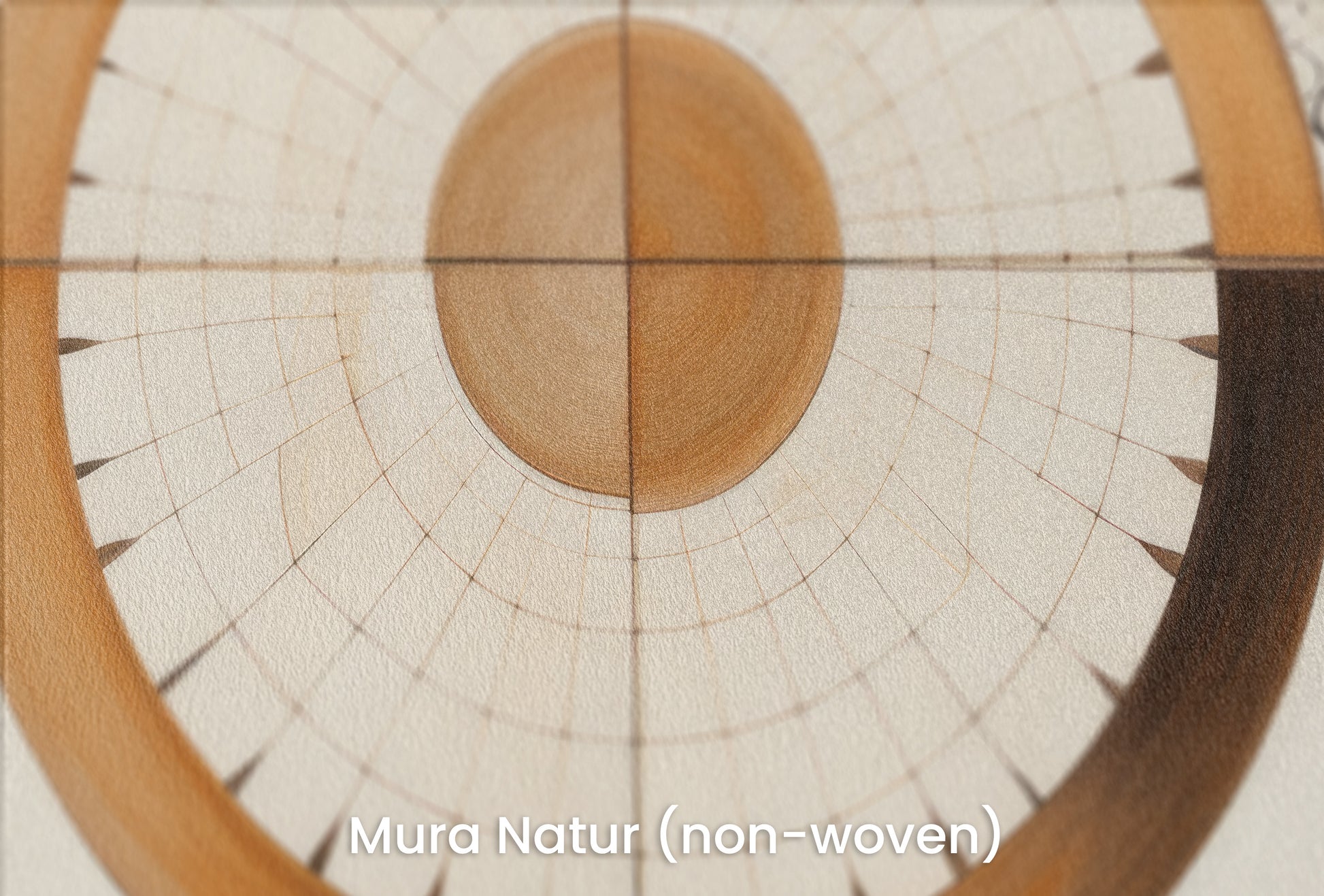 Zbliżenie na artystyczną fototapetę o nazwie ORBITAL HARMONY IN WOODEN HUES na podłożu Mura Natur (non-woven) - naturalne i ekologiczne podłoże.