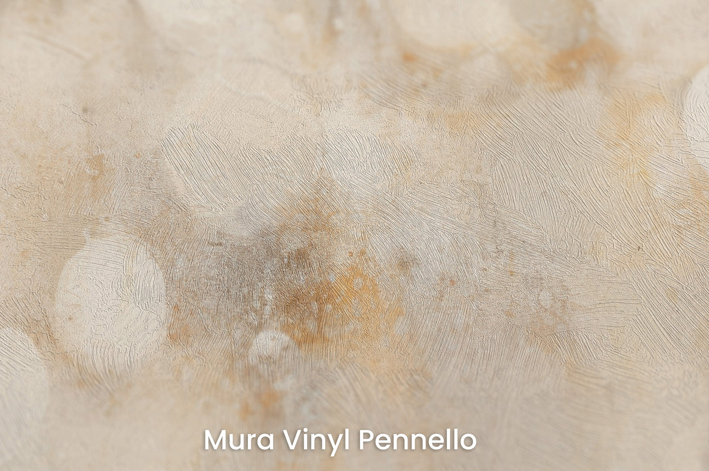 Zbliżenie na artystyczną fototapetę o nazwie TRANQUIL DAWN ORBS na podłożu Mura Vinyl Pennello - faktura pociągnięć pędzla malarskiego.
