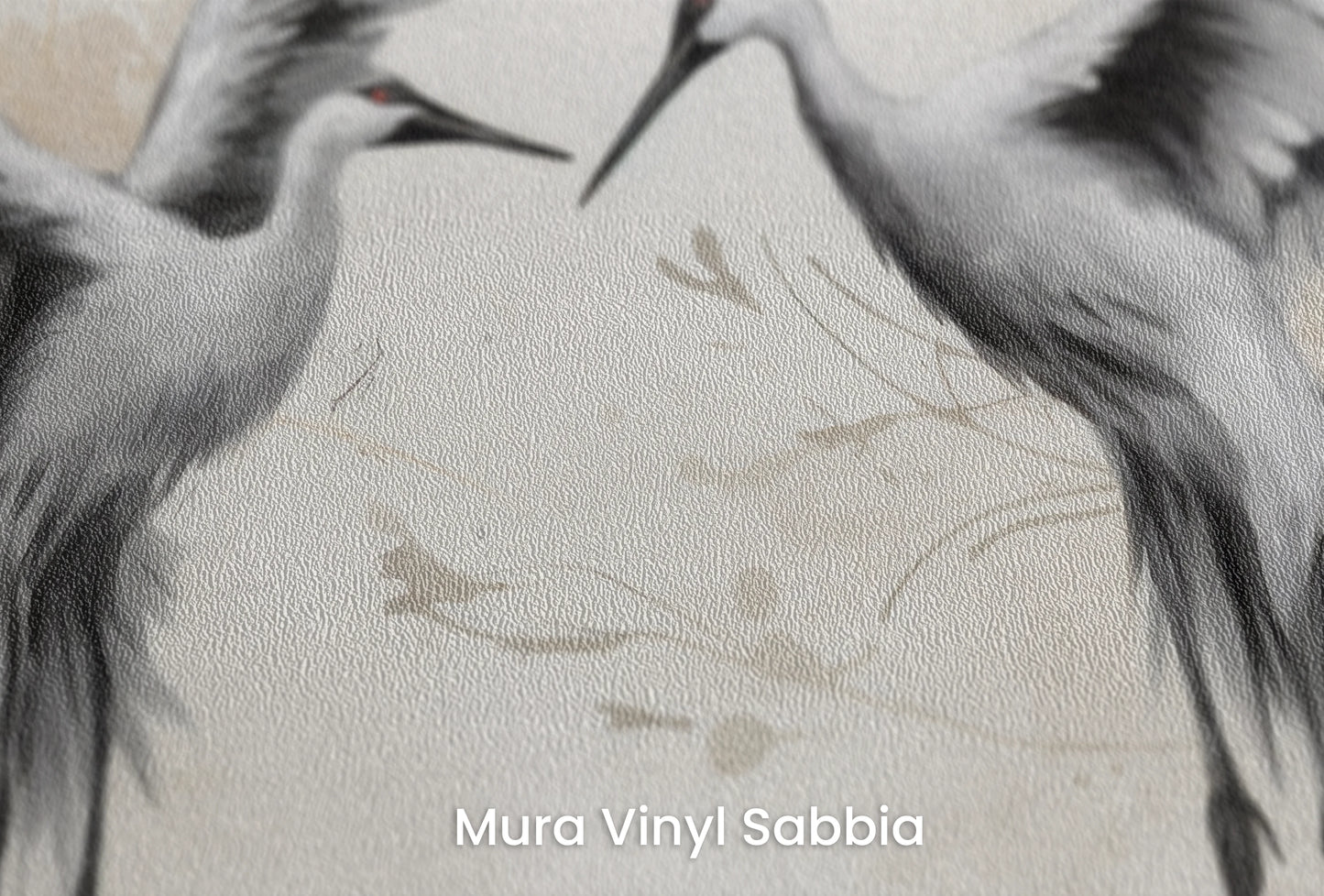 Zbliżenie na artystyczną fototapetę o nazwie Vital Dance na podłożu Mura Vinyl Sabbia struktura grubego ziarna piasku.