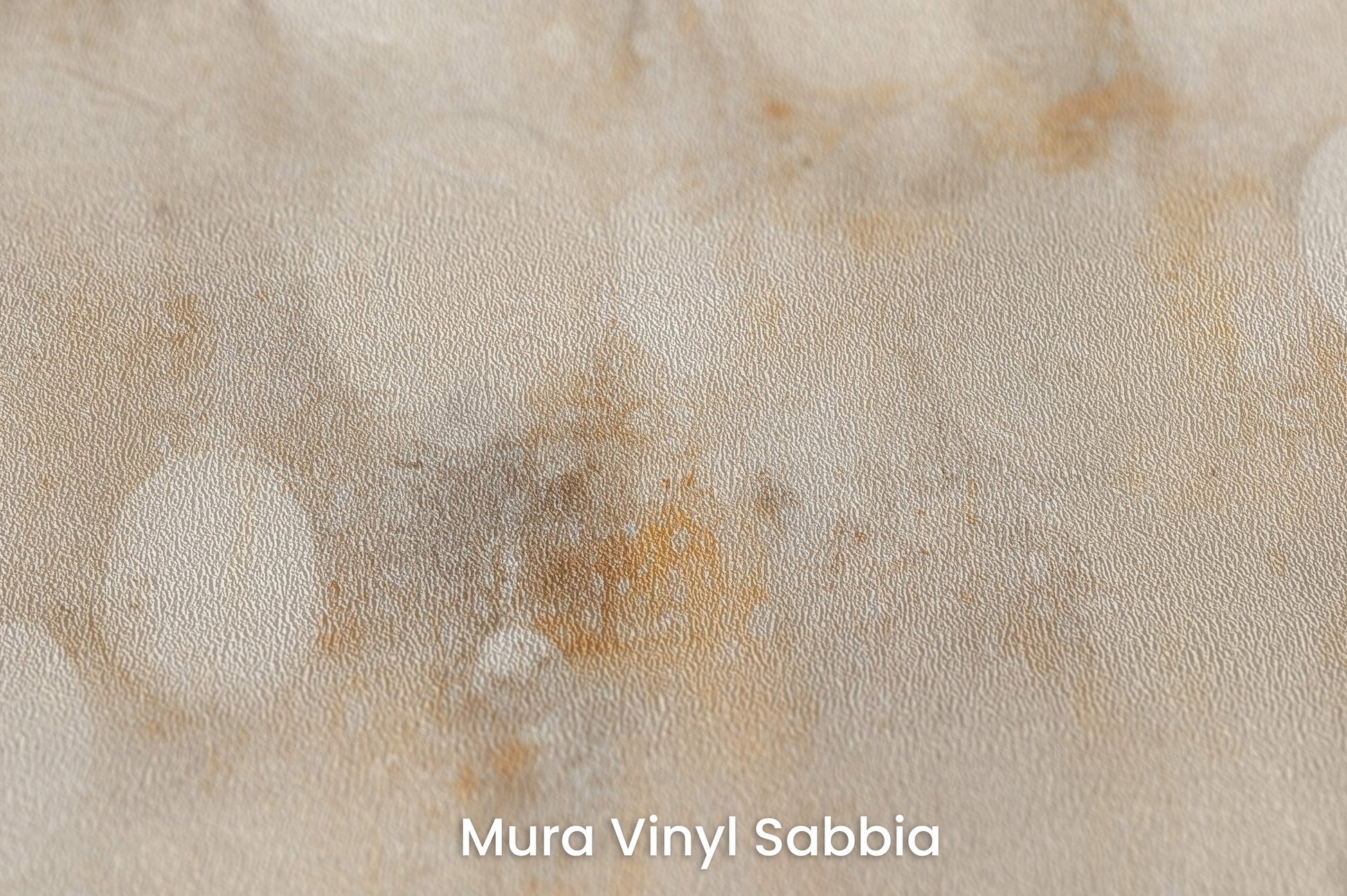 Zbliżenie na artystyczną fototapetę o nazwie TRANQUIL DAWN ORBS na podłożu Mura Vinyl Sabbia struktura grubego ziarna piasku.