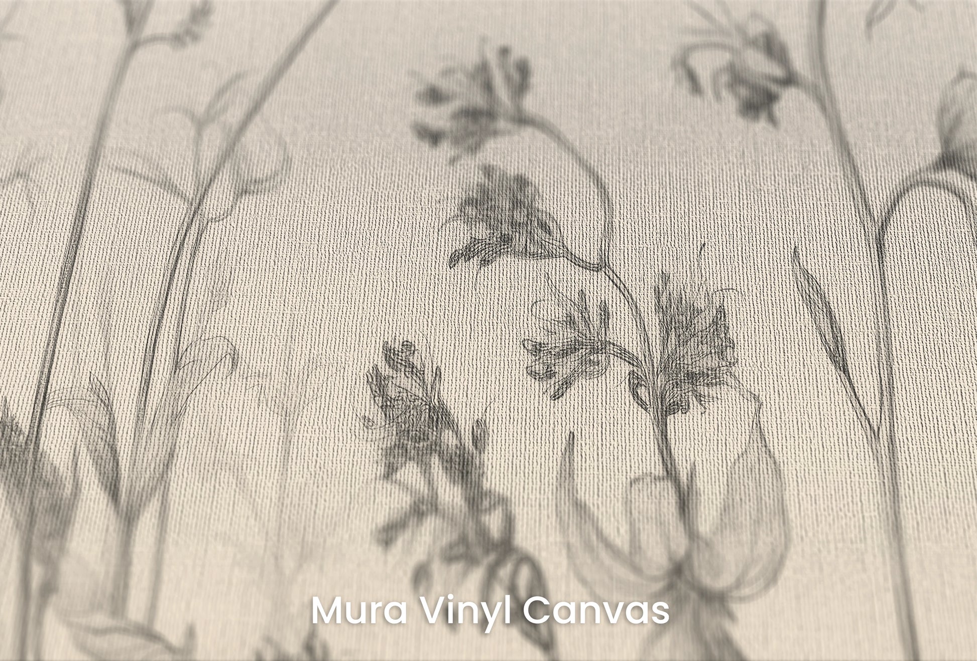 Zbliżenie na artystyczną fototapetę o nazwie Blossom Array na podłożu Mura Vinyl Canvas - faktura naturalnego płótna.
