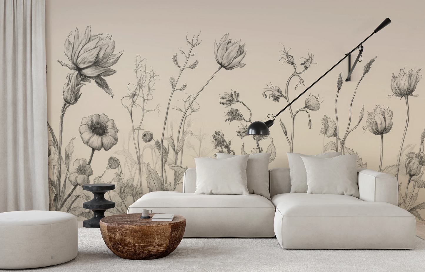 Fototapeta malowana o nazwie Blossom Array pokazana w aranżacji wnętrza.