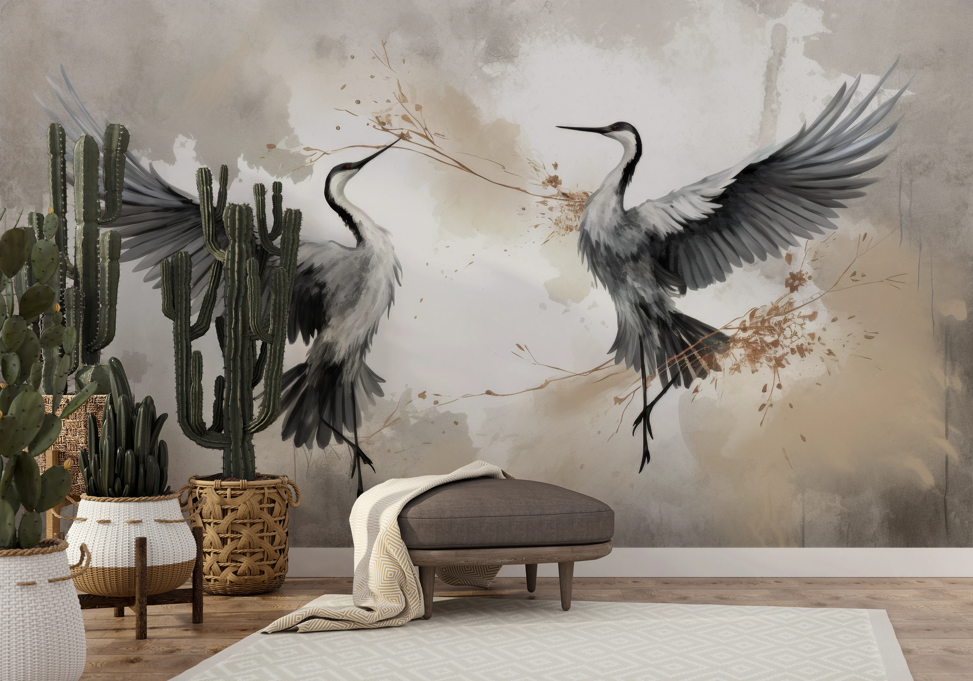 Fototapeta malowana o nazwie Wings of Freedom pokazana w aranżacji wnętrza.