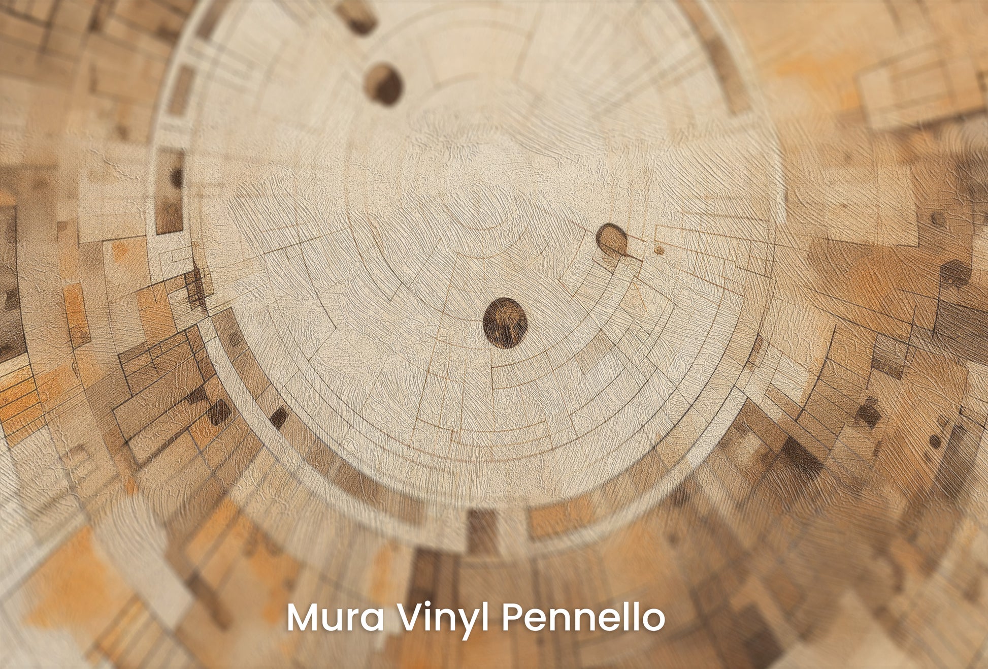Zbliżenie na artystyczną fototapetę o nazwie PIXELATED VORTEX IN EARTHEN TONES na podłożu Mura Vinyl Pennello - faktura pociągnięć pędzla malarskiego.