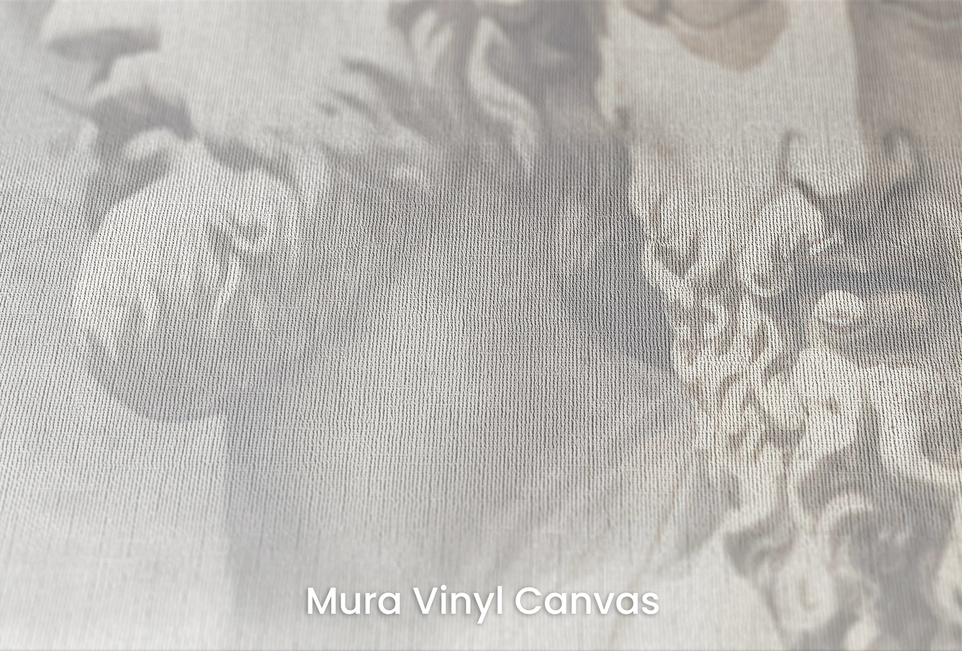 Zbliżenie na artystyczną fototapetę o nazwie Antiquity's Whisper na podłożu Mura Vinyl Canvas - faktura naturalnego płótna.