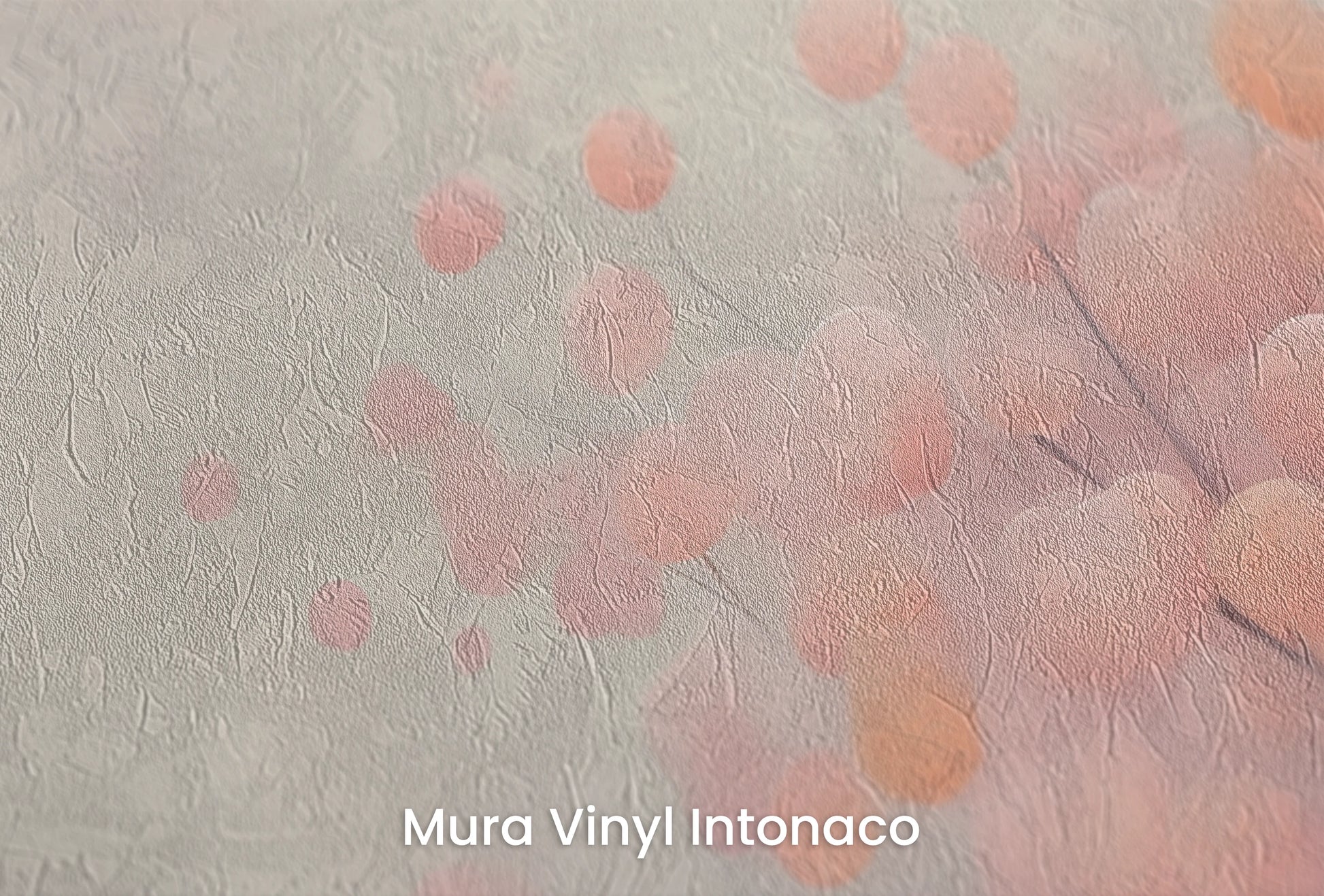 Zbliżenie na artystyczną fototapetę o nazwie Autumn Berries na podłożu Mura Vinyl Intonaco - struktura tartego tynku.
