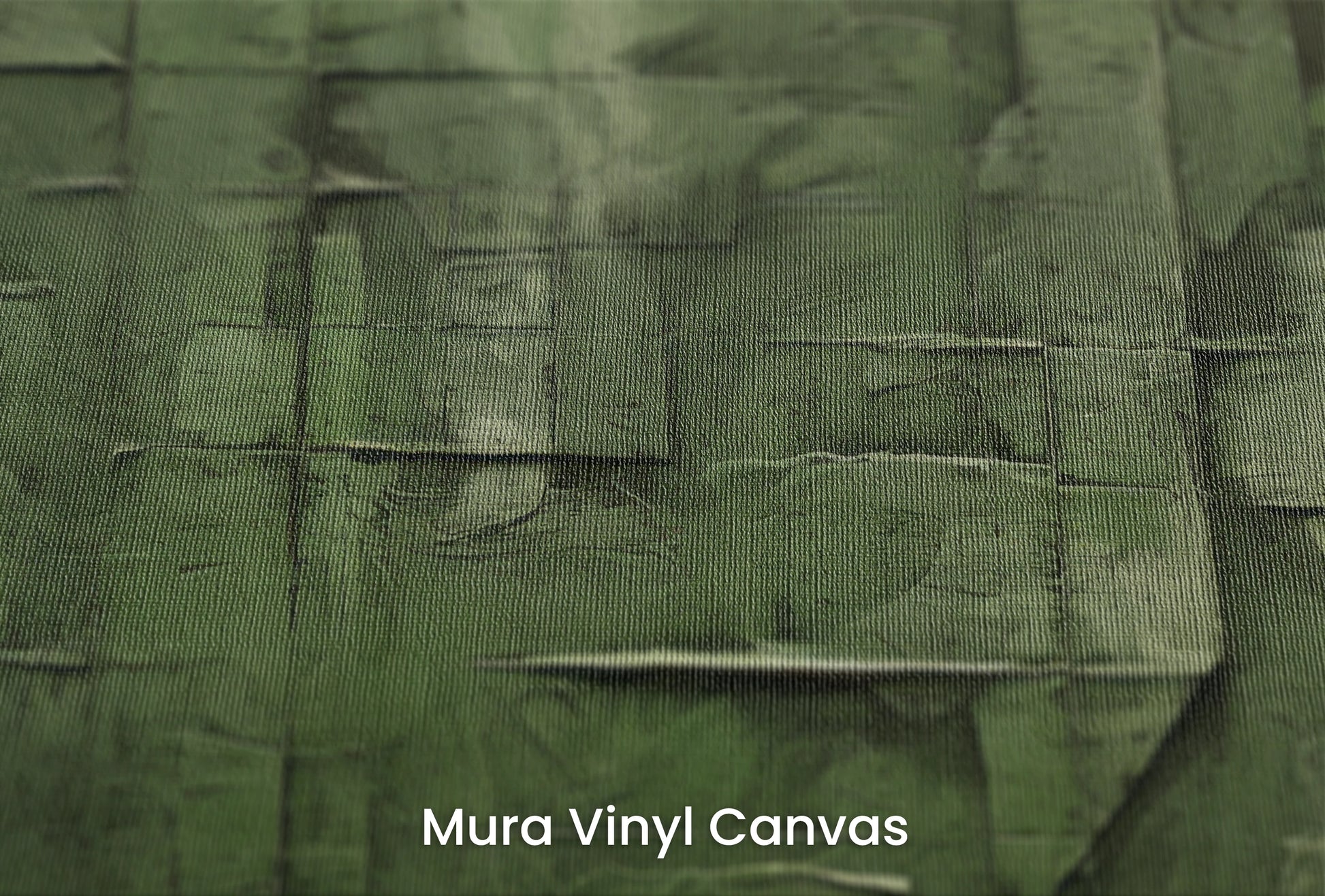 Zbliżenie na artystyczną fototapetę o nazwie Emerald Geometry na podłożu Mura Vinyl Canvas - faktura naturalnego płótna.