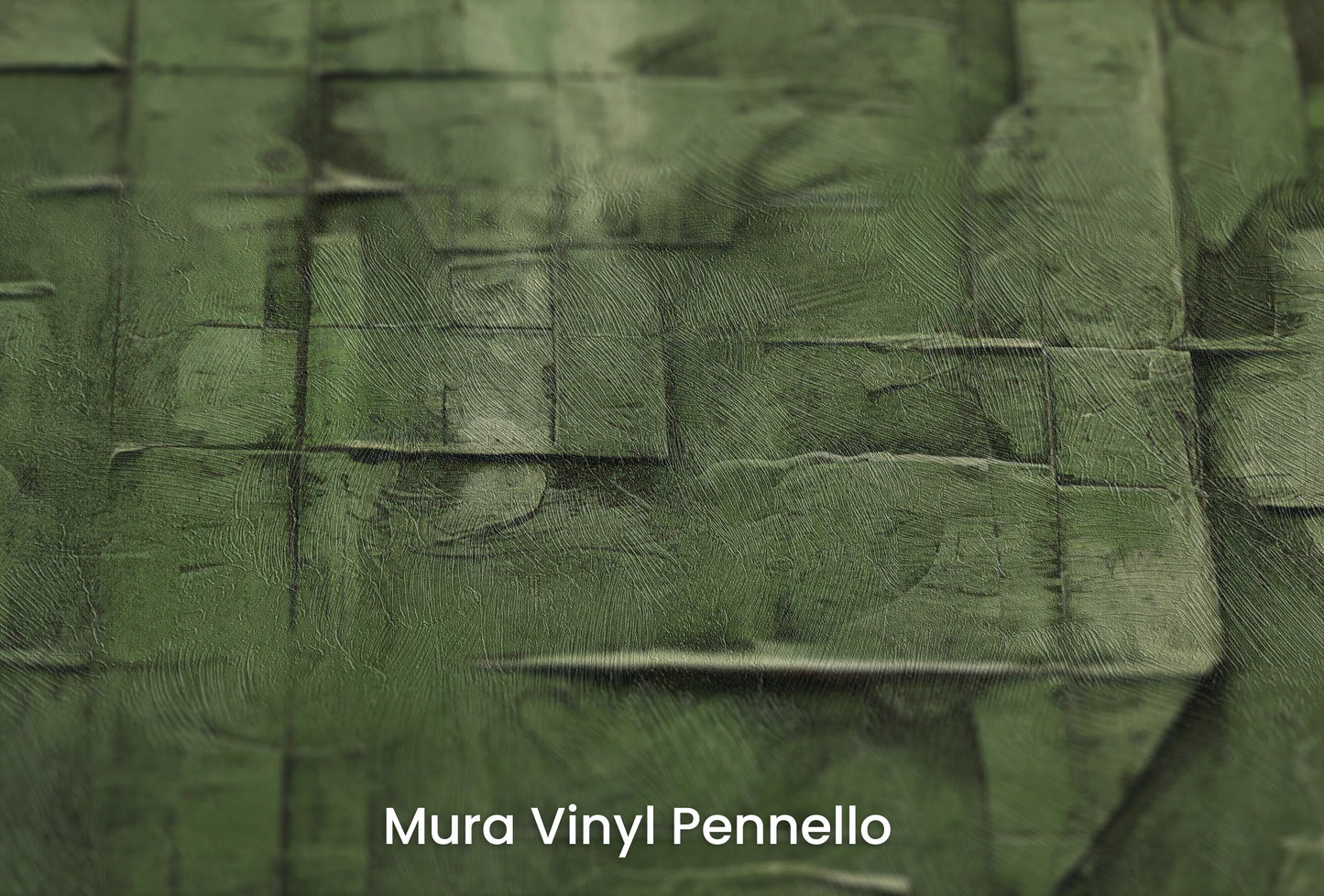 Zbliżenie na artystyczną fototapetę o nazwie Emerald Geometry na podłożu Mura Vinyl Pennello - faktura pociągnięć pędzla malarskiego.