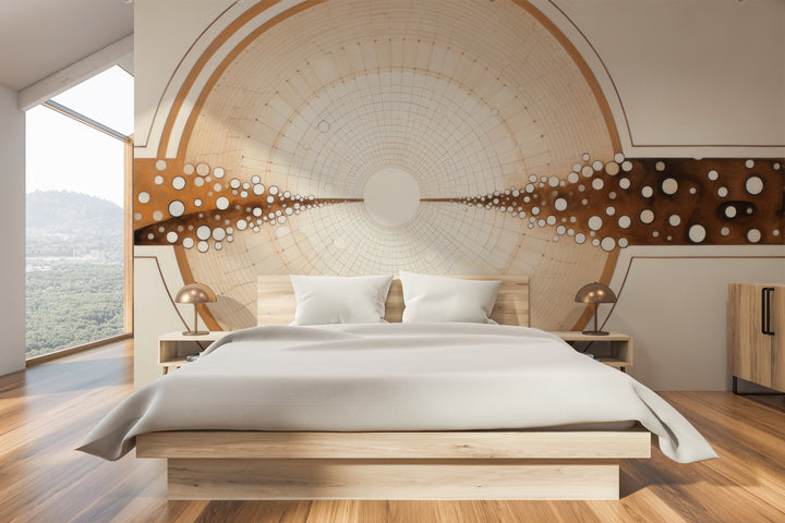 Fototapeta artystyczna o nazwie COSMIC BRIDGE IN WOODSY SPHERES pokazana w aranżacji wnętrza.