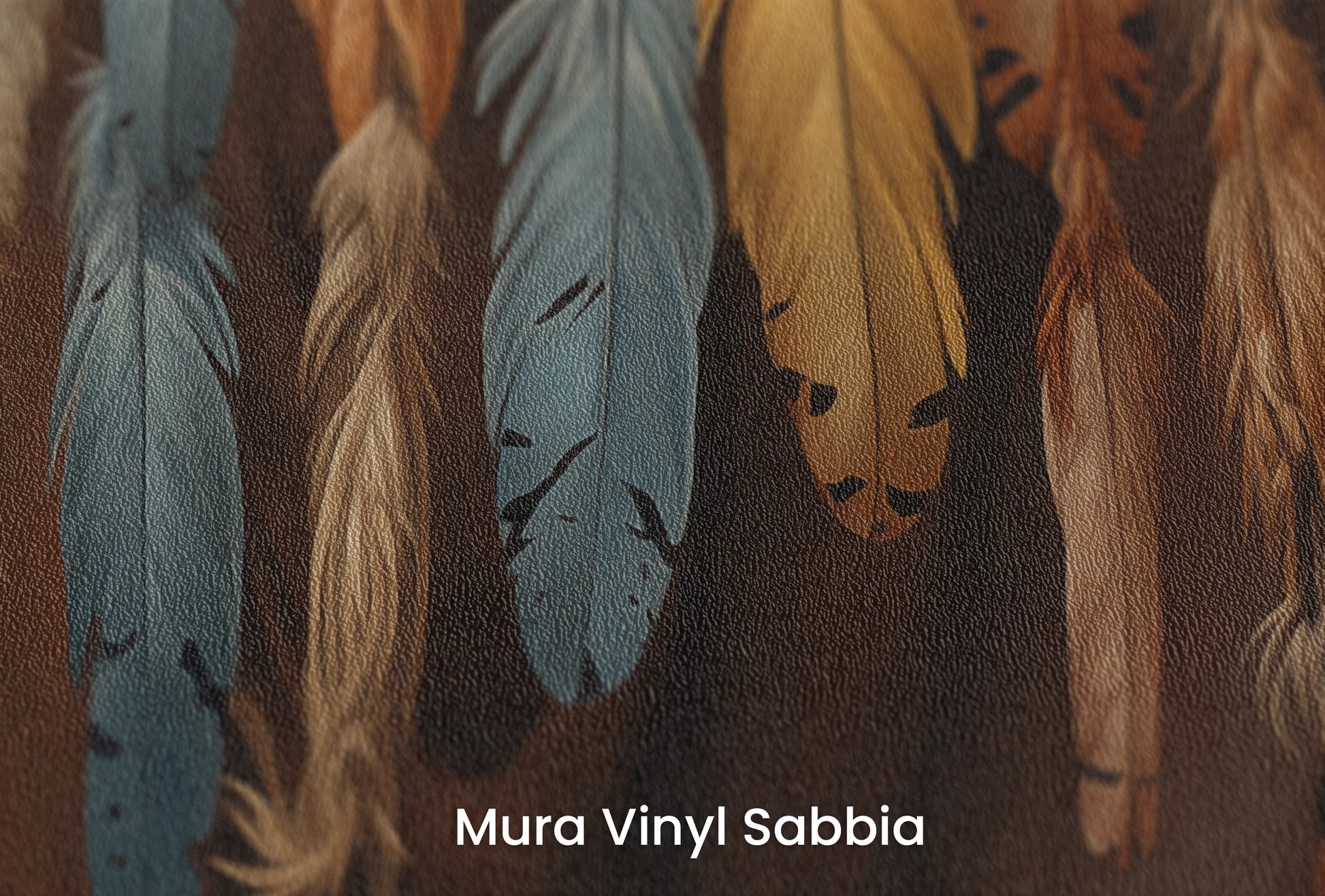 Zbliżenie na artystyczną fototapetę o nazwie Earthy Spectrum na podłożu Mura Vinyl Sabbia struktura grubego ziarna piasku.