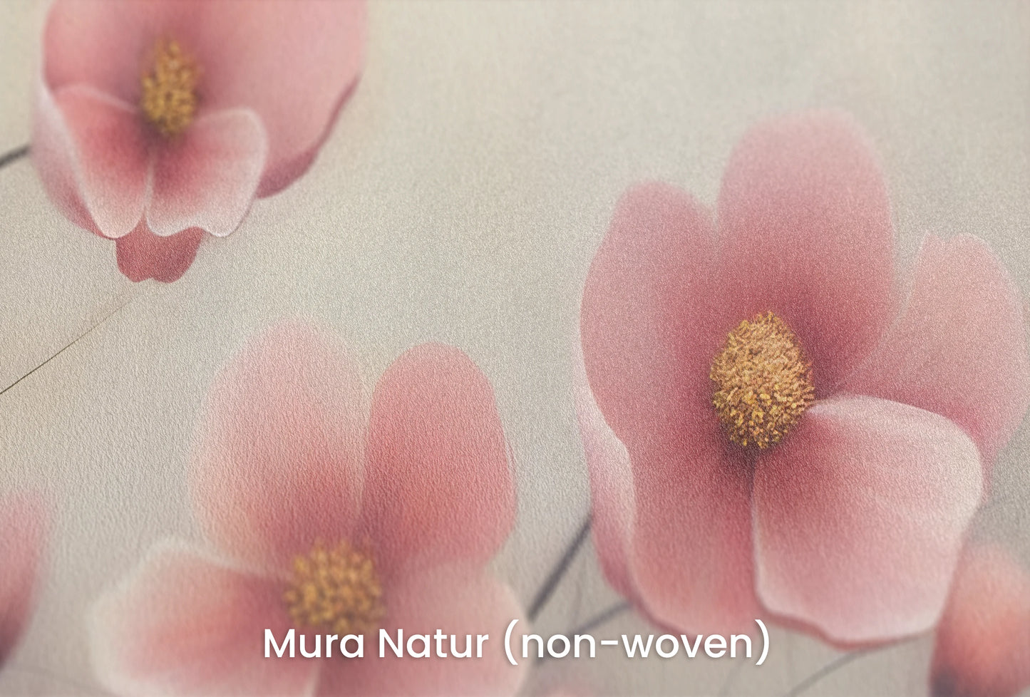 Zbliżenie na artystyczną fototapetę o nazwie Delicate Bloom na podłożu Mura Natur (non-woven) - naturalne i ekologiczne podłoże.