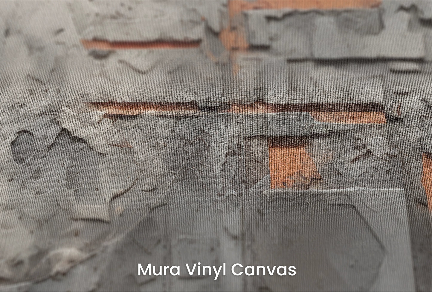 Zbliżenie na artystyczną fototapetę o nazwie Lunar Concrete na podłożu Mura Vinyl Canvas - faktura naturalnego płótna.