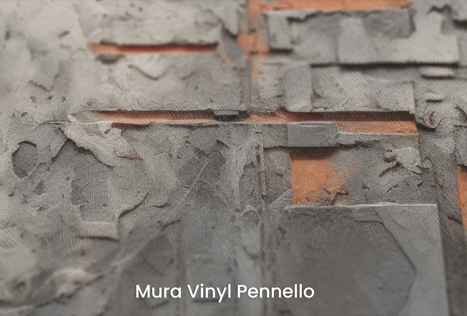 Zbliżenie na artystyczną fototapetę o nazwie Lunar Concrete na podłożu Mura Vinyl Pennello - faktura pociągnięć pędzla malarskiego.