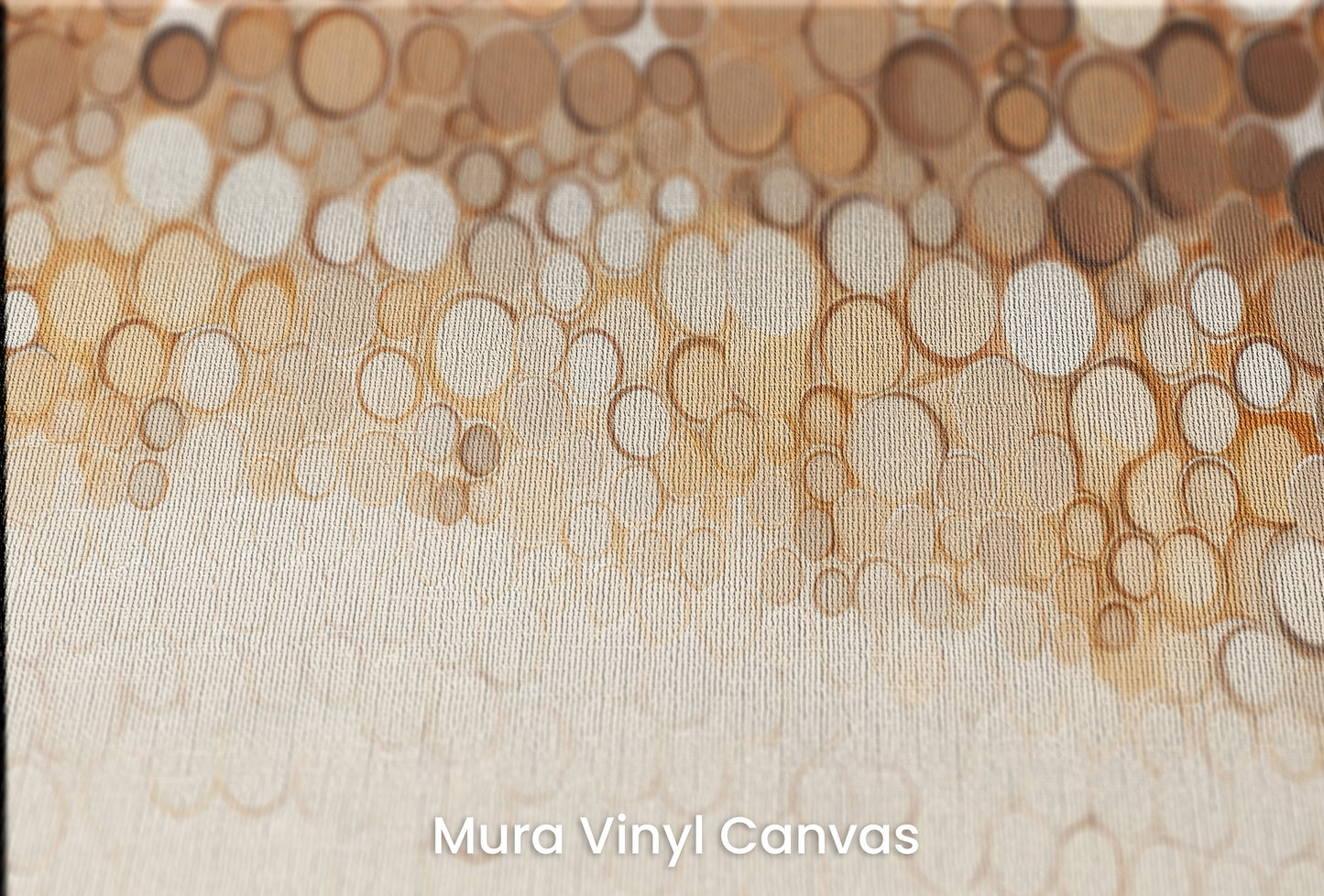 Zbliżenie na artystyczną fototapetę o nazwie AMBER BUBBLES CASCADE na podłożu Mura Vinyl Canvas - faktura naturalnego płótna.