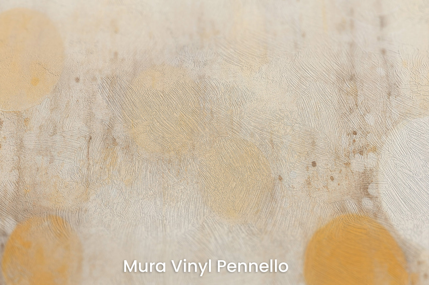 Zbliżenie na artystyczną fototapetę o nazwie SOLAR WHISPERS na podłożu Mura Vinyl Pennello - faktura pociągnięć pędzla malarskiego.