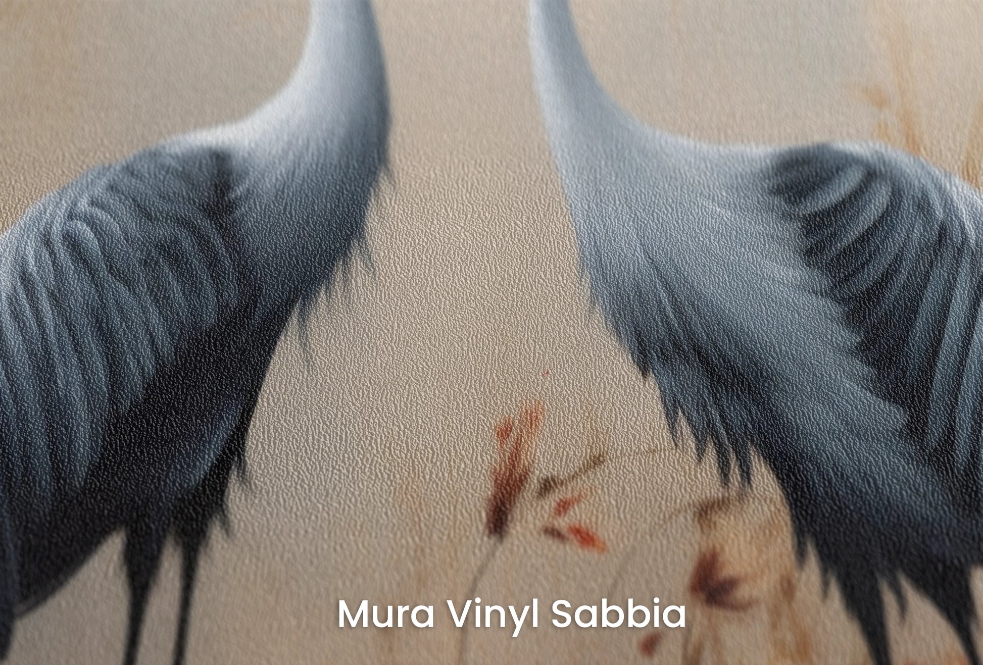 Zbliżenie na artystyczną fototapetę o nazwie Autumn Reflection na podłożu Mura Vinyl Sabbia struktura grubego ziarna piasku.