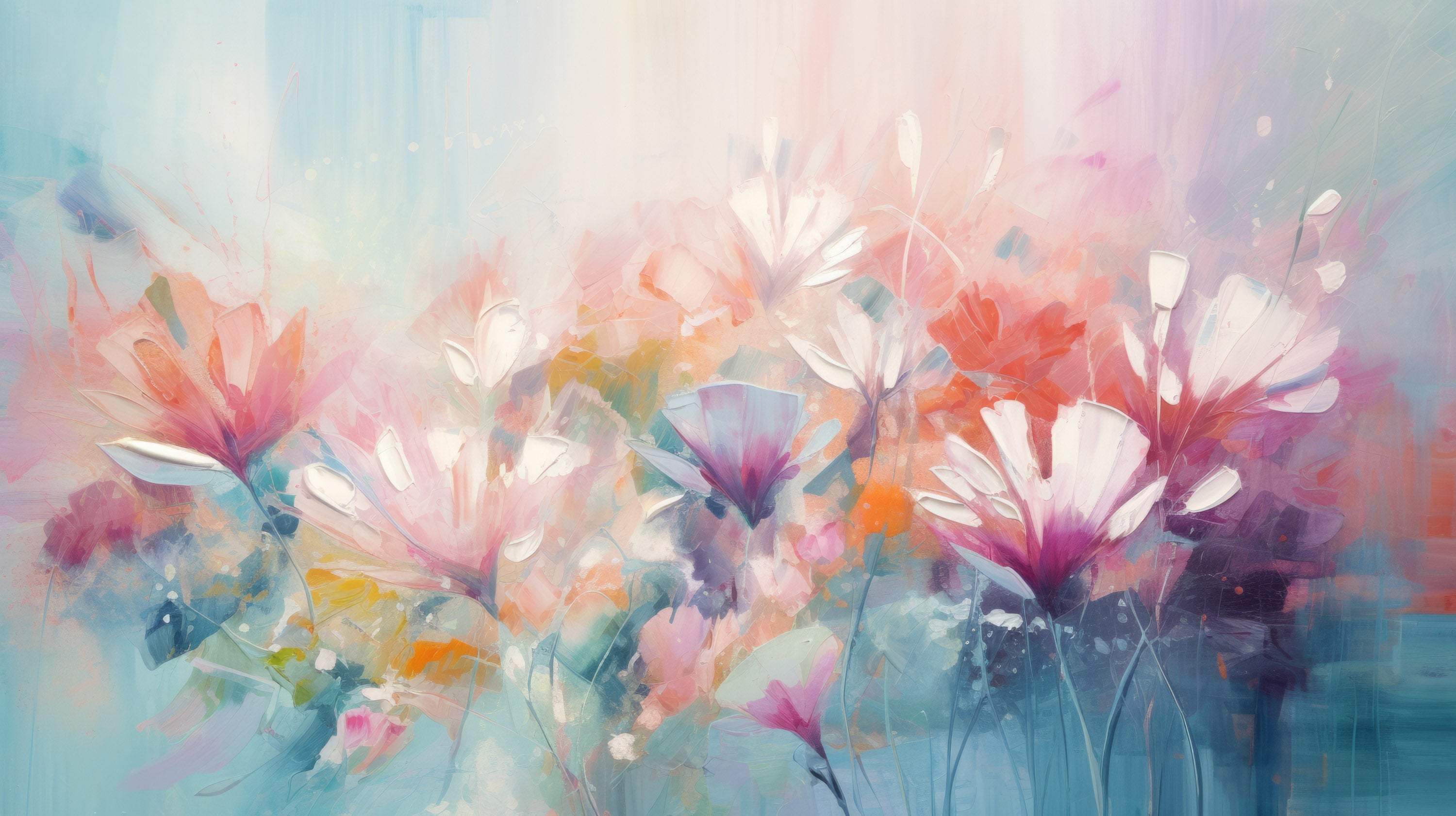 Pattern preview: Prezentacja całego wzoru fototapety o nazwie Lively Floral Symphony