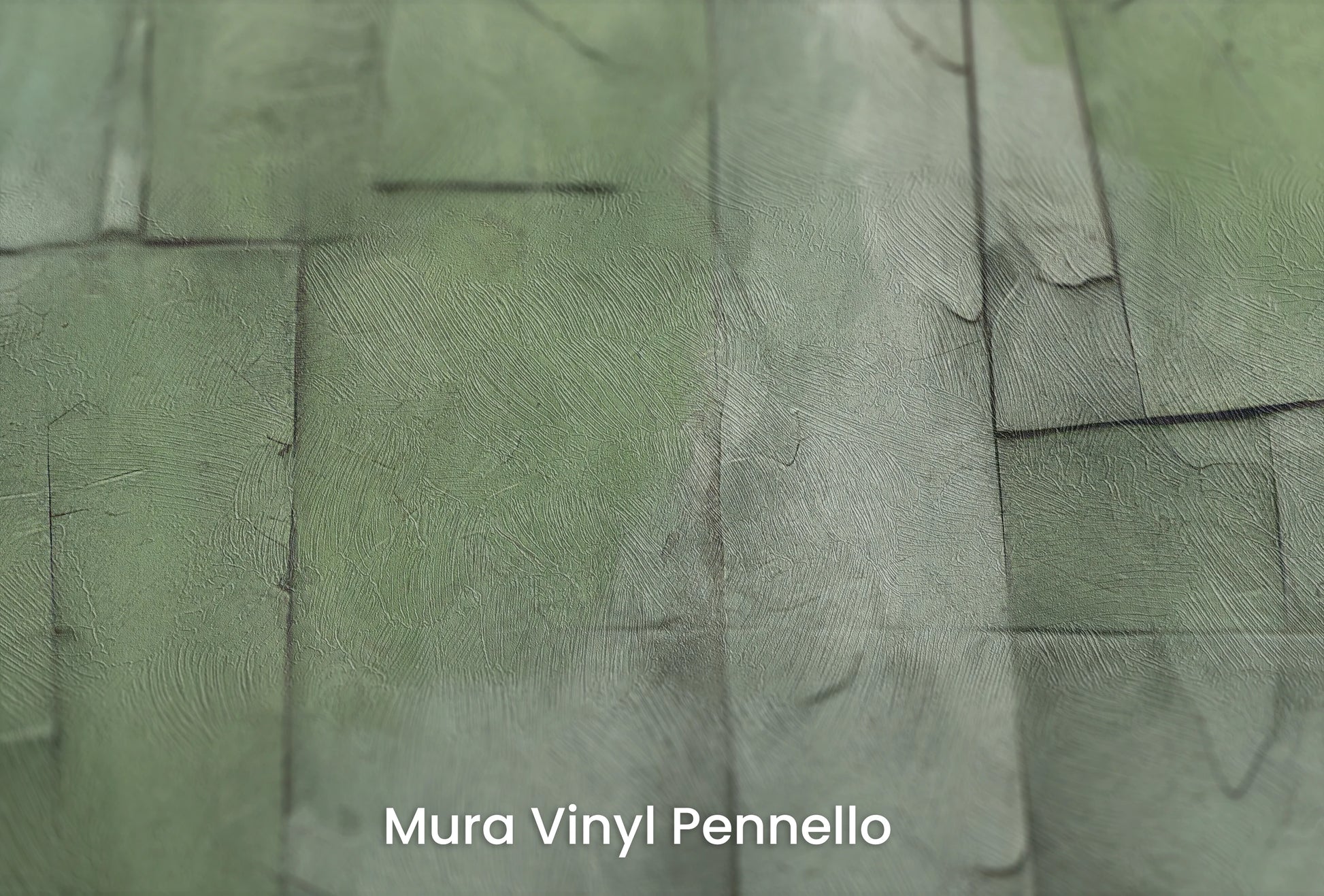 Zbliżenie na artystyczną fototapetę o nazwie Sage Brushstrokes na podłożu Mura Vinyl Pennello - faktura pociągnięć pędzla malarskiego.