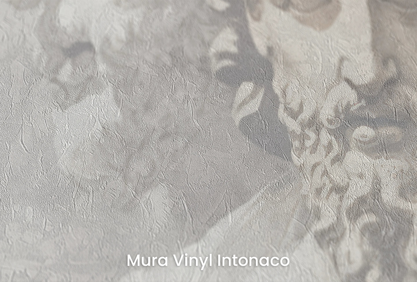 Zbliżenie na artystyczną fototapetę o nazwie Marble Discourse na podłożu Mura Vinyl Intonaco - struktura tartego tynku.