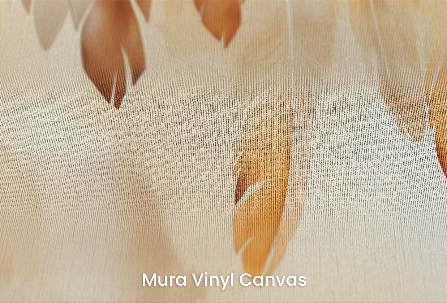 Zbliżenie na artystyczną fototapetę o nazwie Caramel Drift na podłożu Mura Vinyl Canvas - faktura naturalnego płótna.