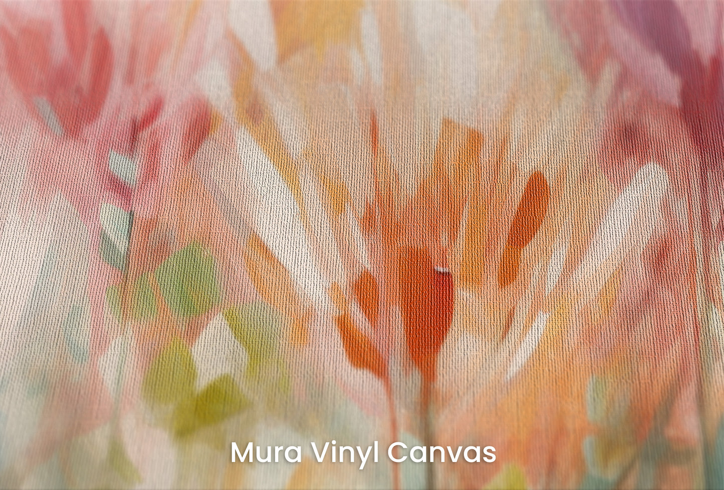 Zbliżenie na artystyczną fototapetę o nazwie Tropical Serenity #2 na podłożu Mura Vinyl Canvas - faktura naturalnego płótna.