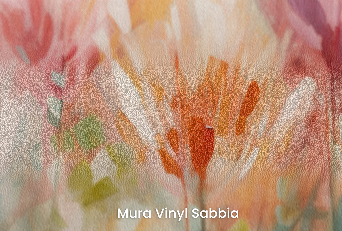 Zbliżenie na artystyczną fototapetę o nazwie Tropical Serenity #2 na podłożu Mura Vinyl Sabbia struktura grubego ziarna piasku.